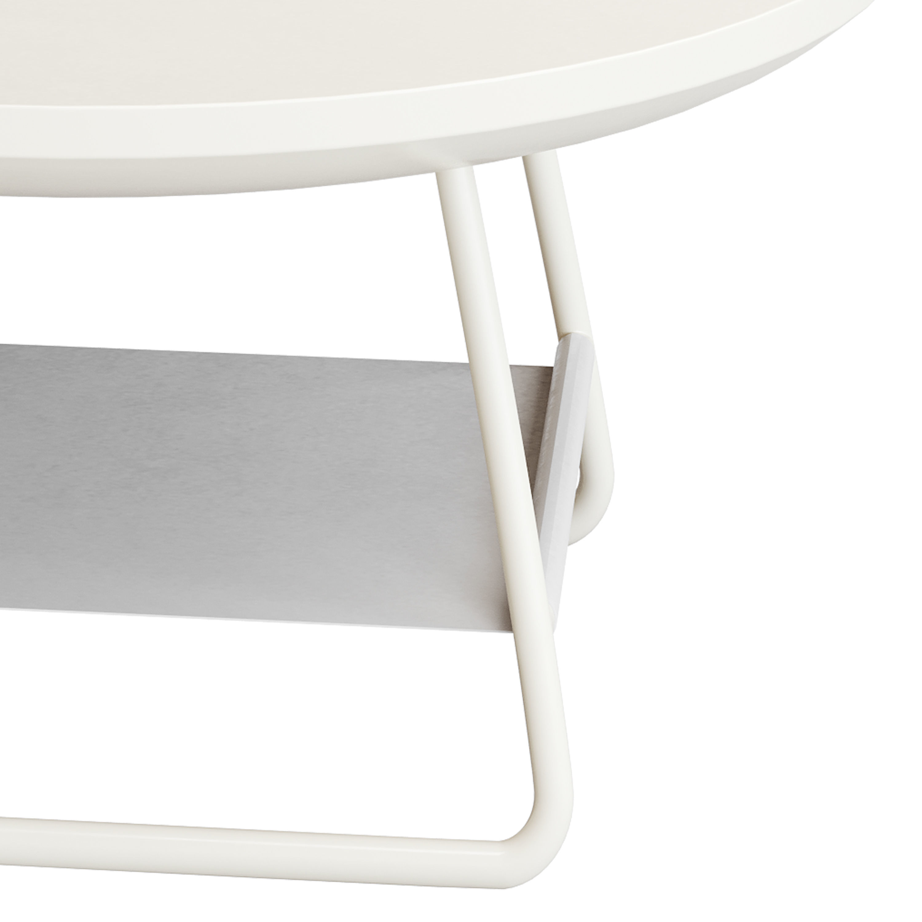 Modern Sled Round Wood Coffee Table 3D model_3