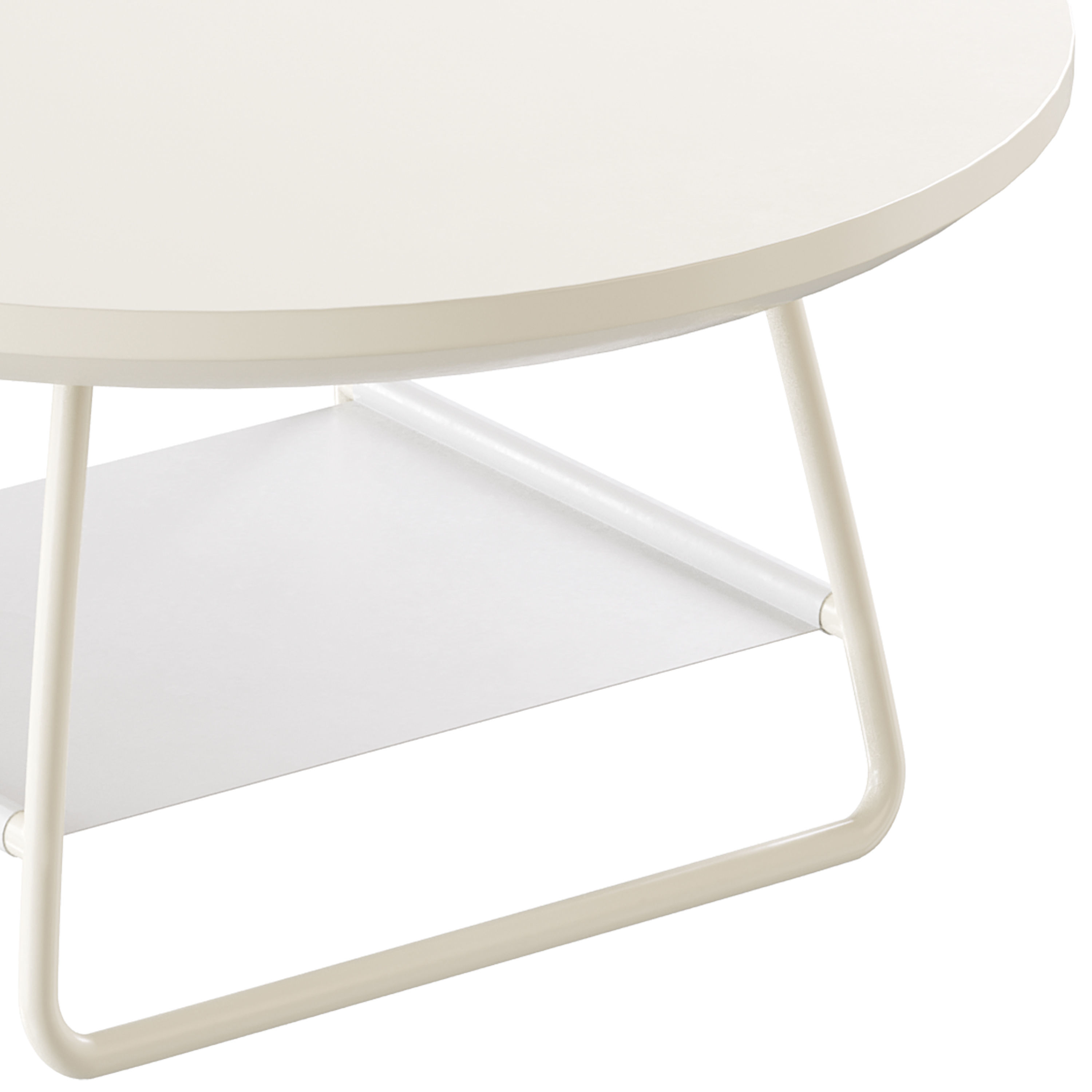 Modern Sled Round Wood Coffee Table 3D model_9