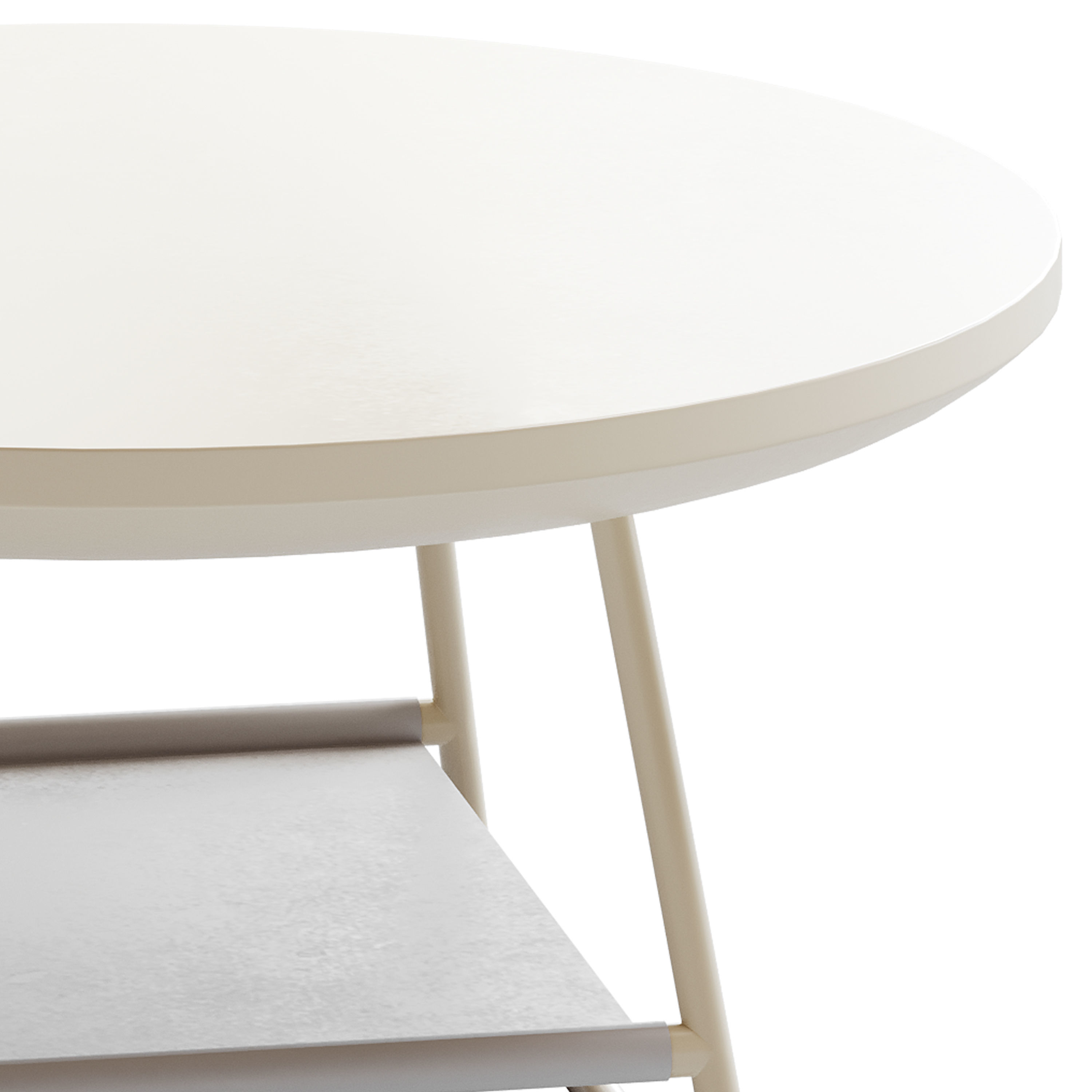 Modern Sled Round Wood Coffee Table 3D model_12