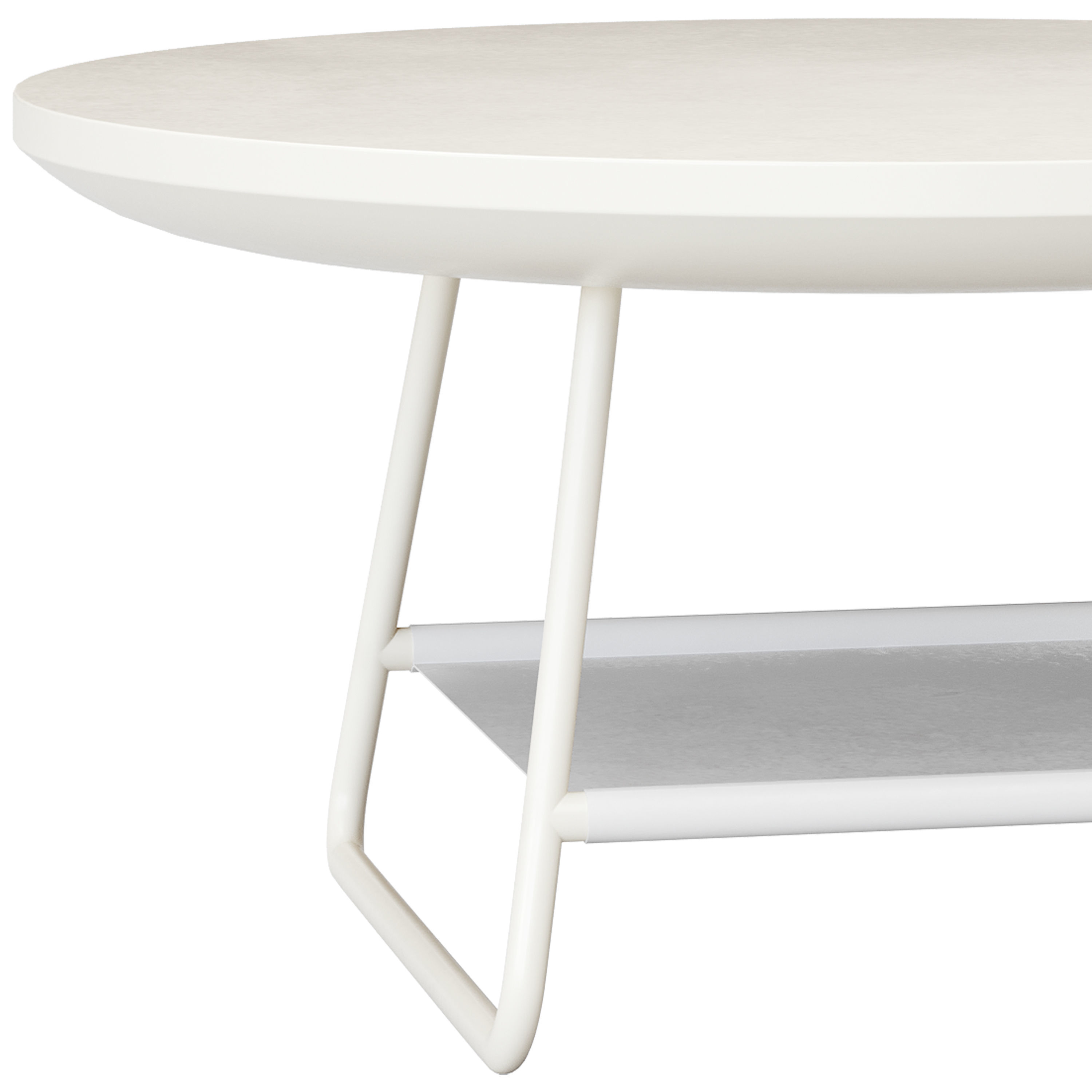 Modern Sled Round Wood Coffee Table 3D model_4