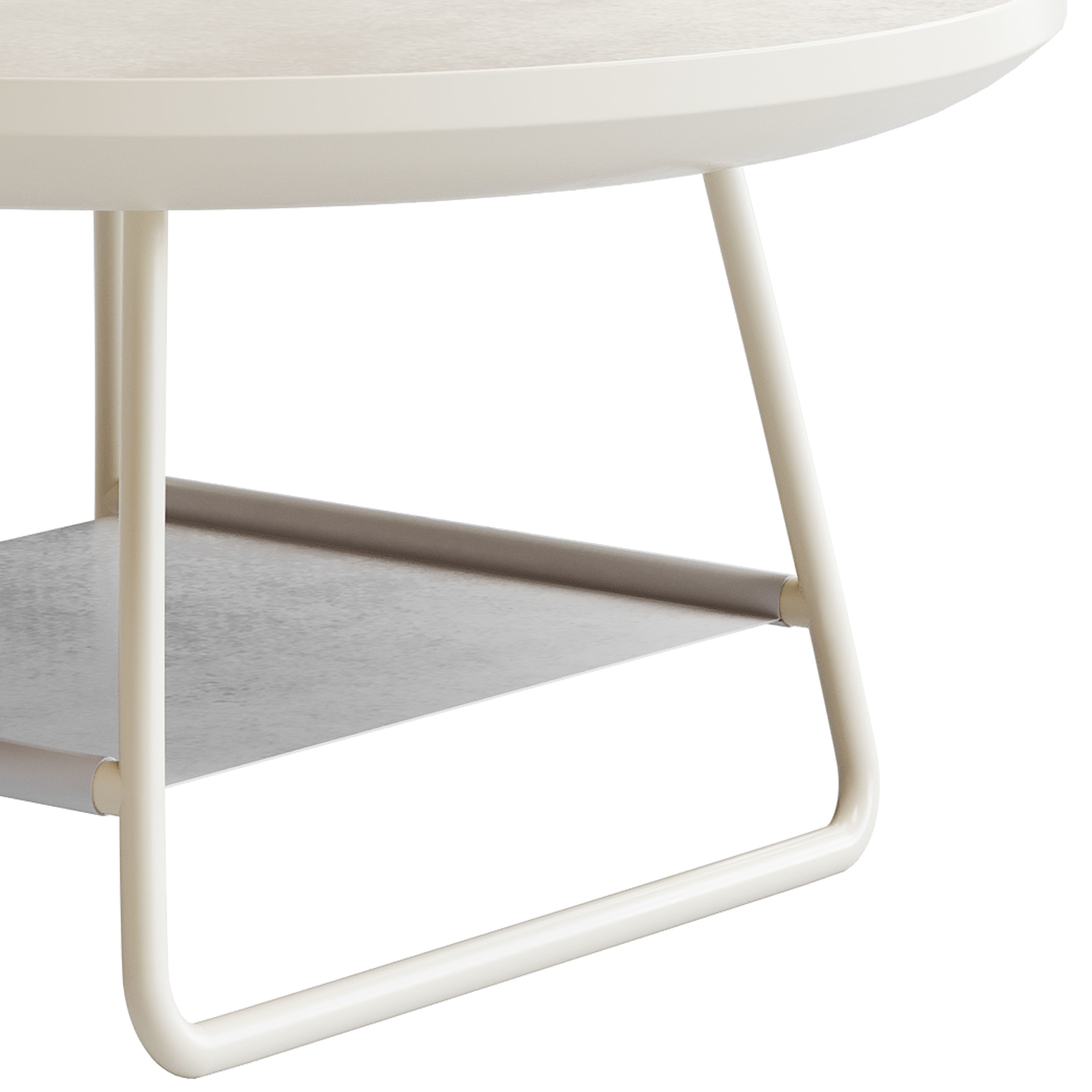 Modern Sled Round Wood Coffee Table 3D model_7