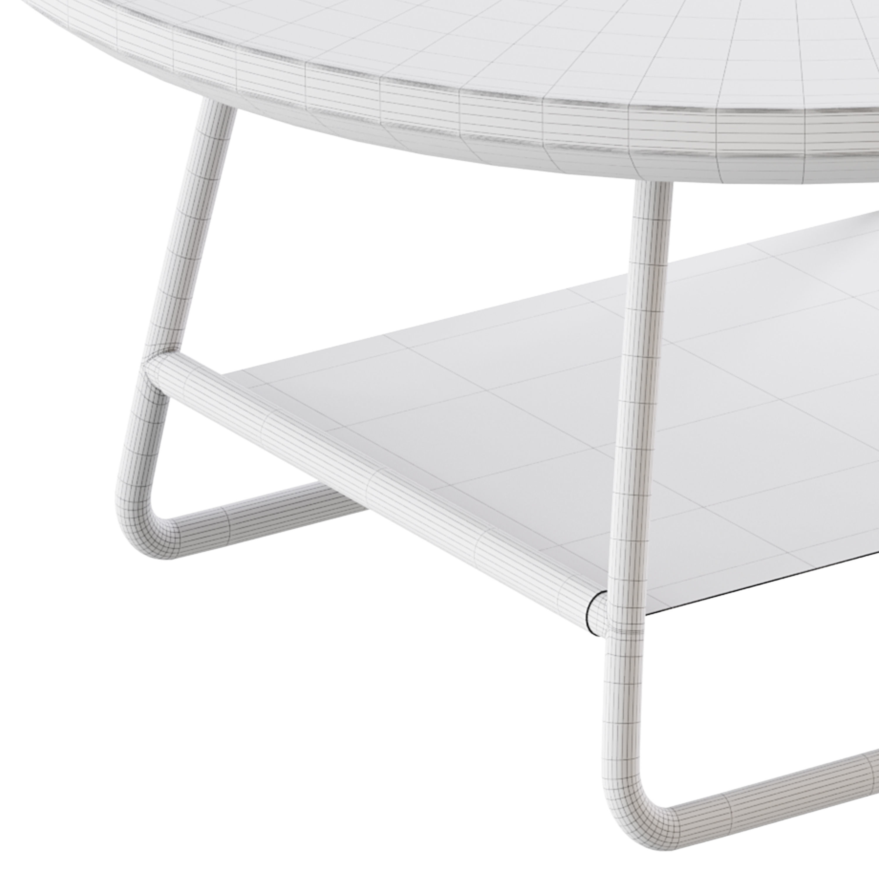 Modern Sled Round Wood Coffee Table 3D model_17