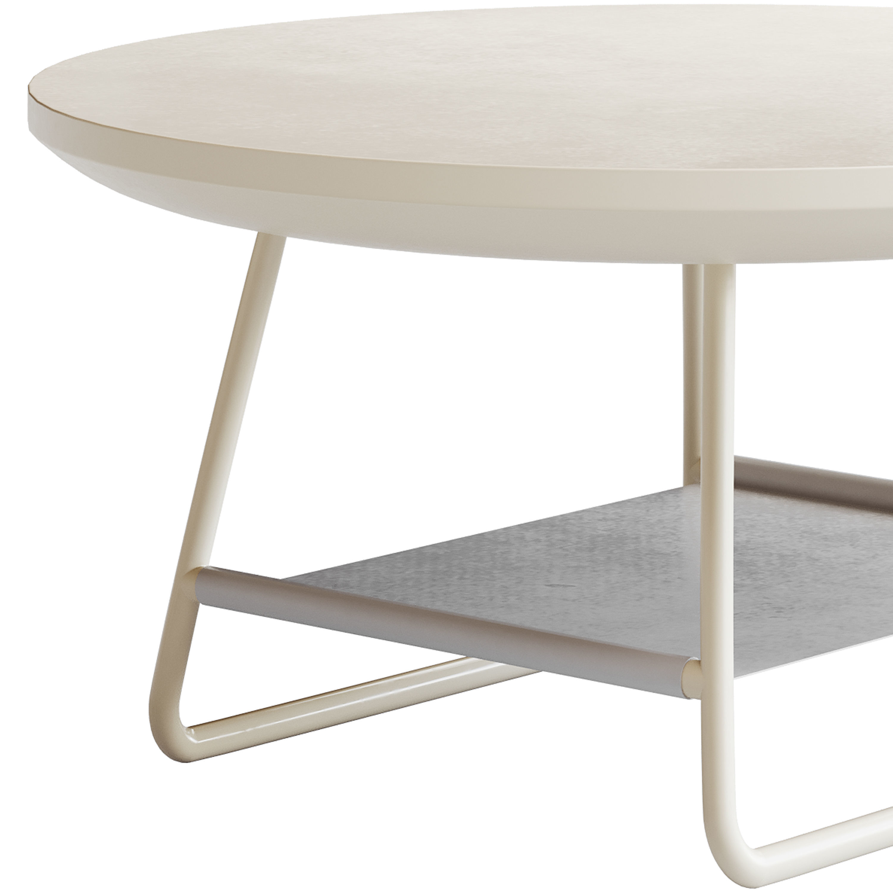 Modern Sled Round Wood Coffee Table 3D model_13