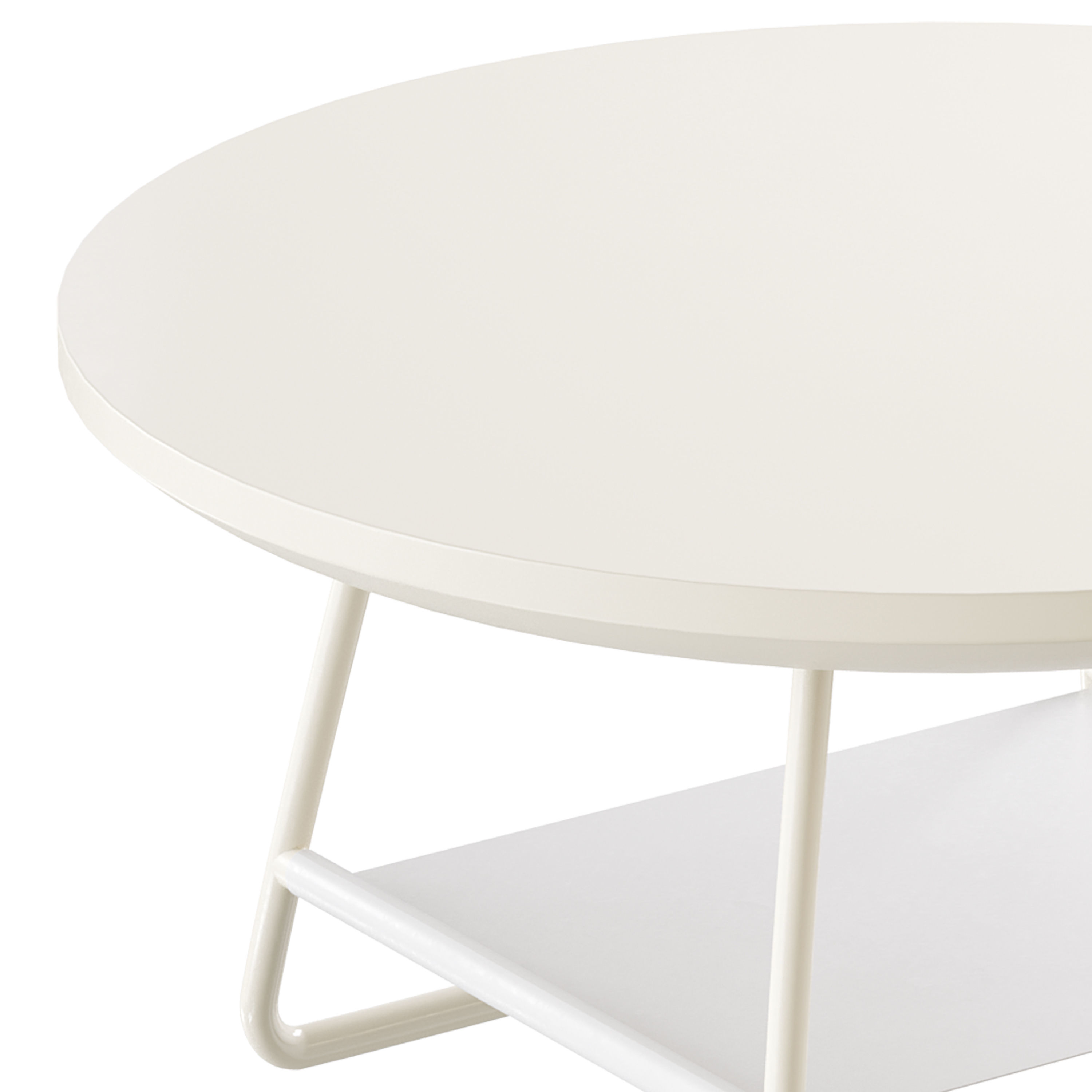 Modern Sled Round Wood Coffee Table 3D model_10