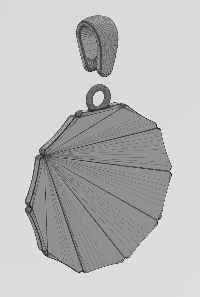 Blank bamboo pattern memory coin with bail 3D print model_15