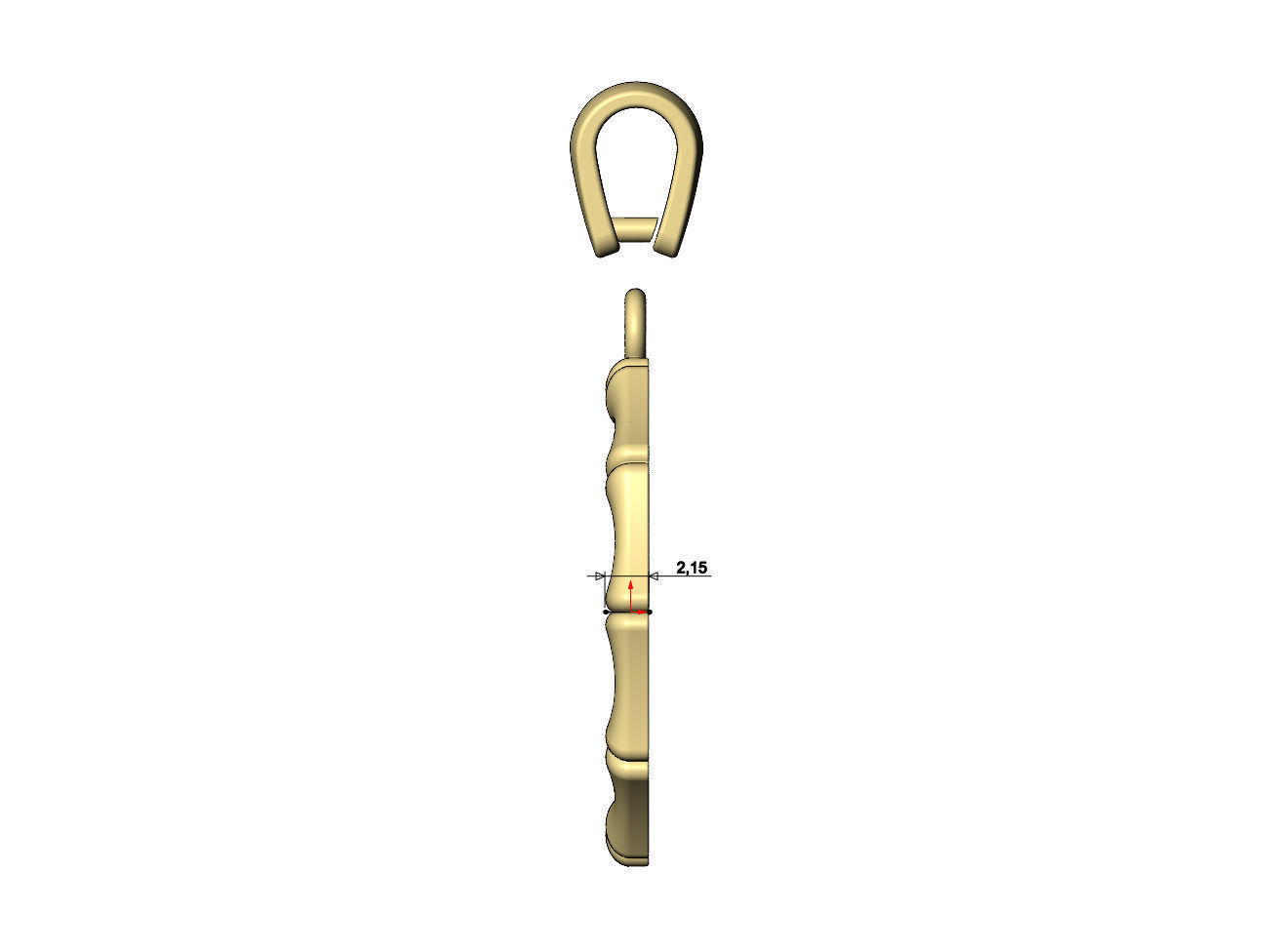 Blank bamboo pattern memory coin with bail 3D print model_8