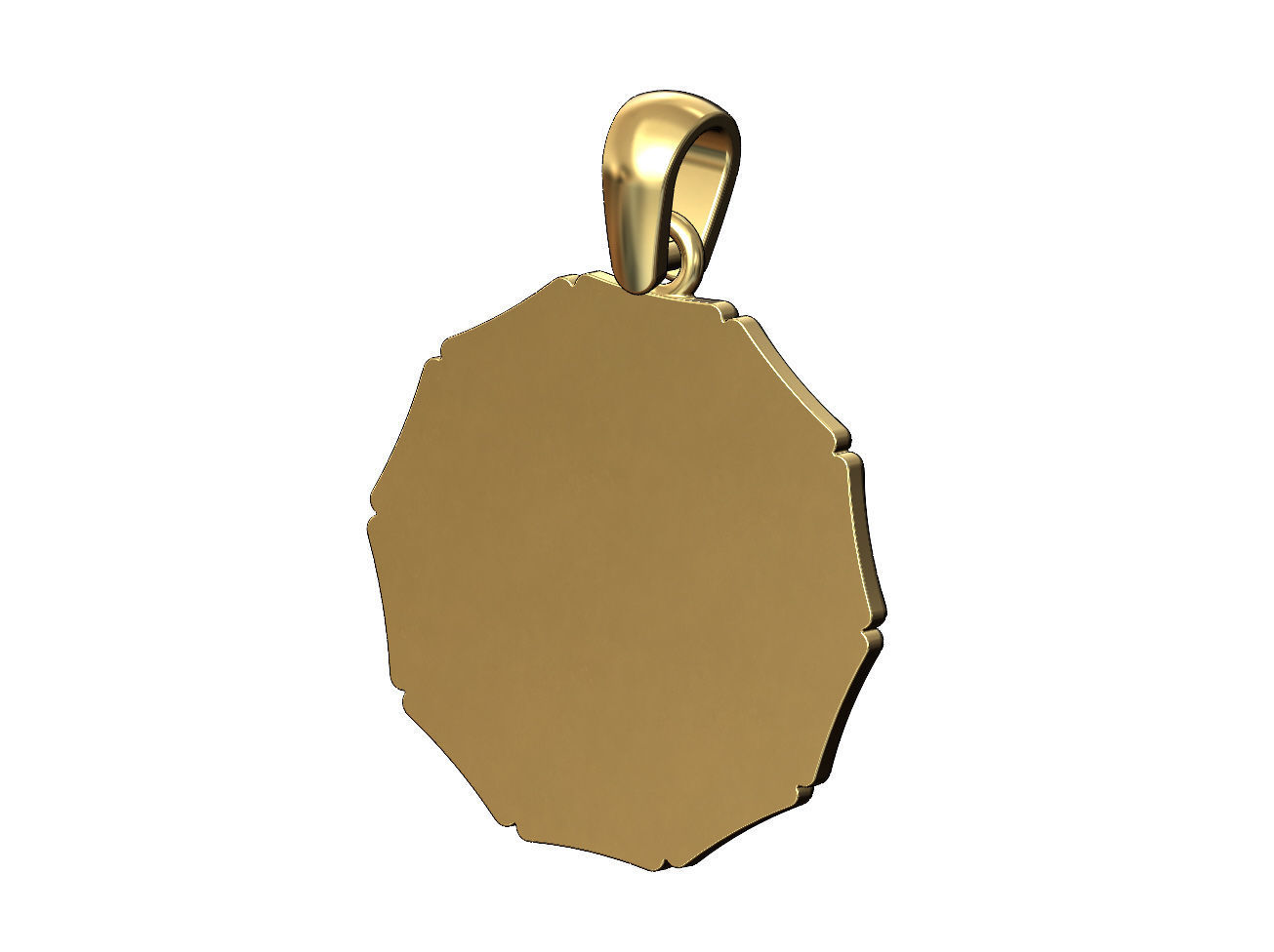 Blank bamboo pattern memory coin with bail 3D print model_3