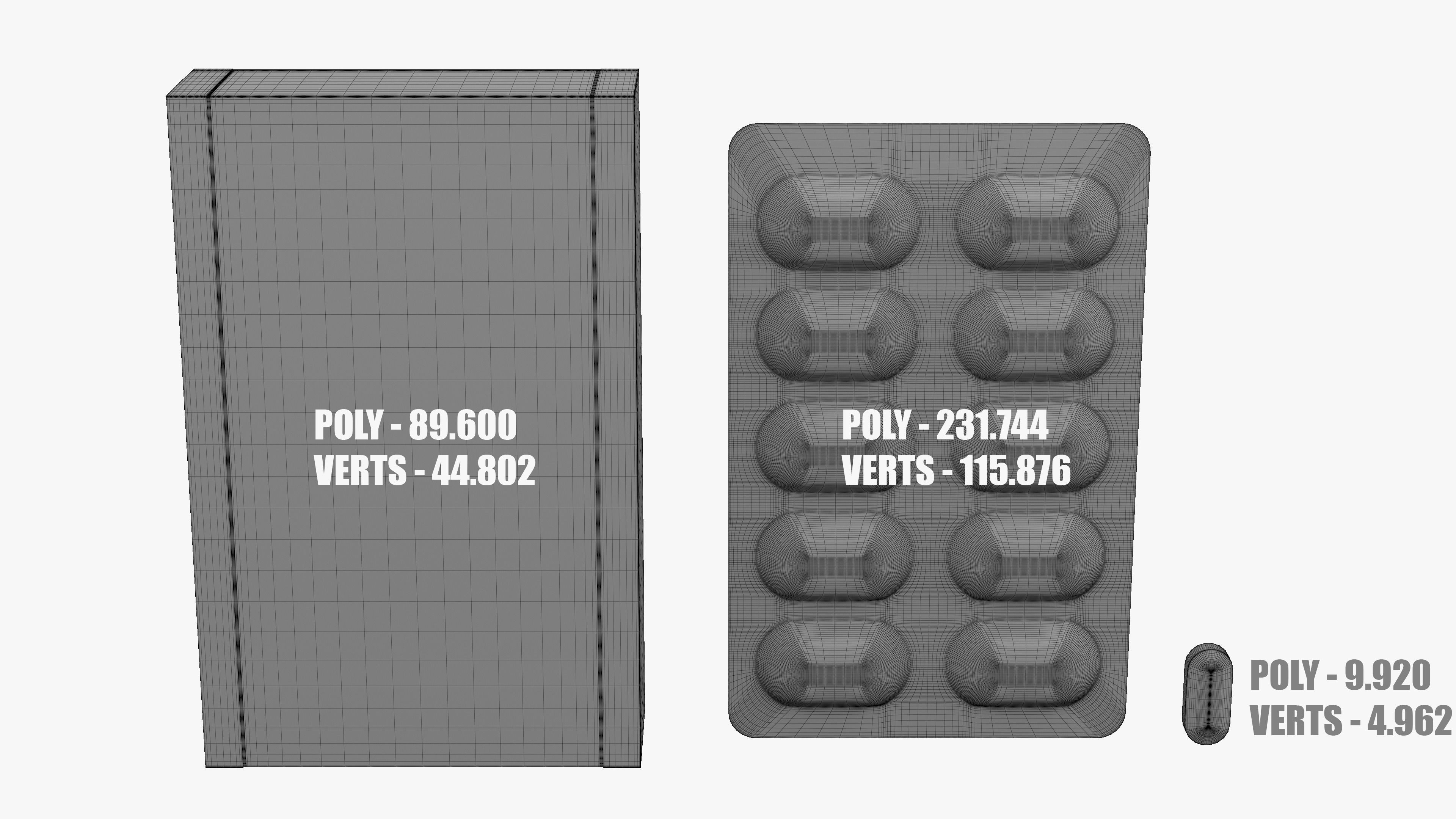 Tablet Blister and Cardboard Box 3D model_15