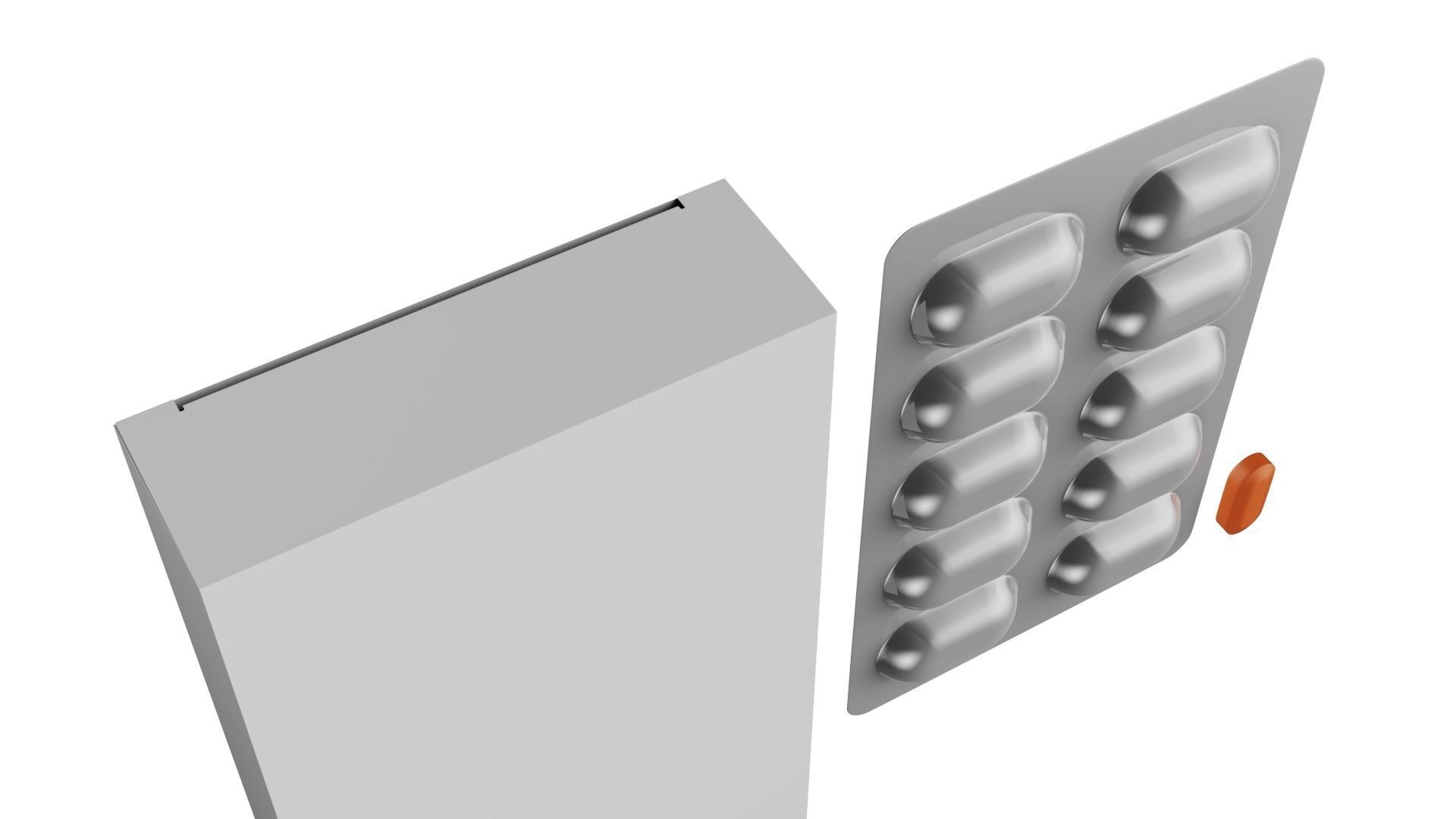 Tablet Blister and Cardboard Box 3D model_9