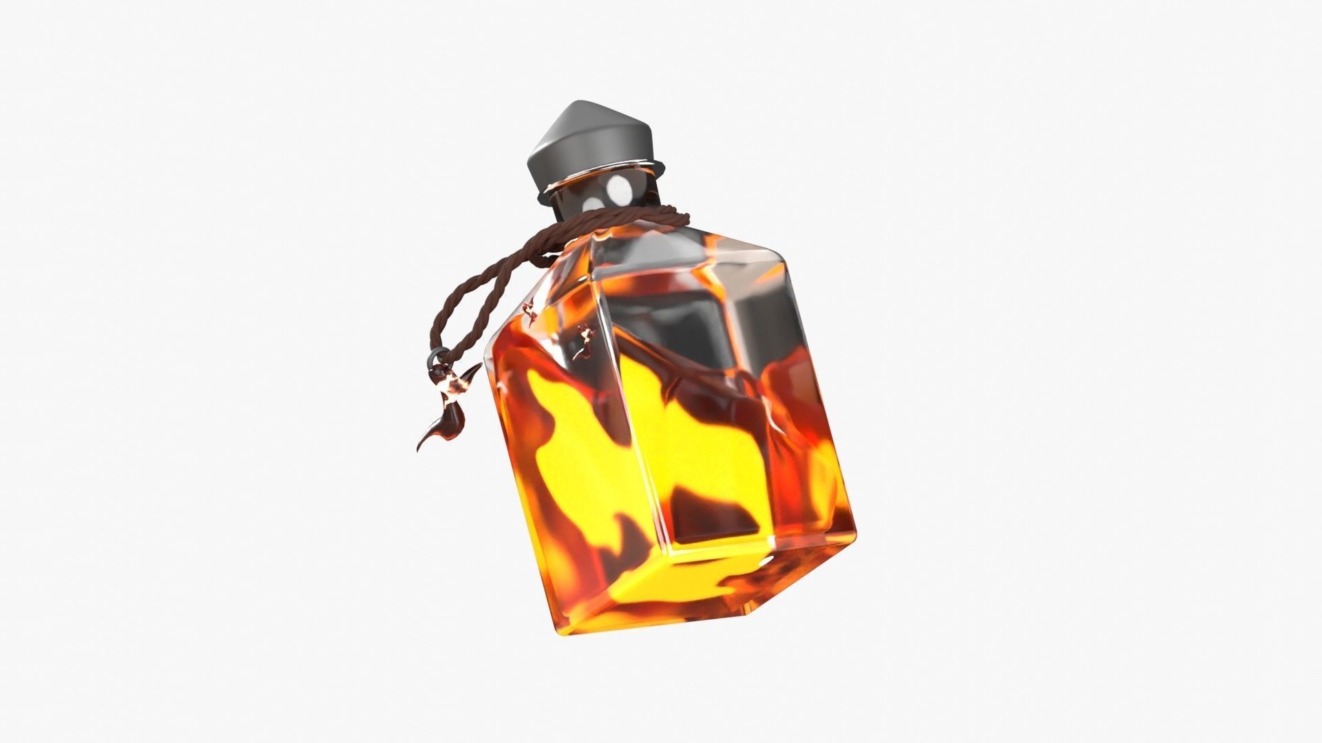 Fire Spell Potion 3D Illustration 3D model_4