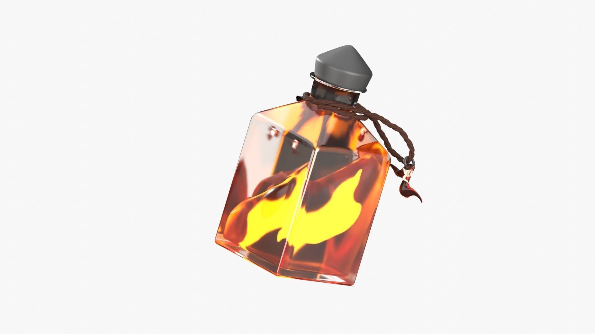 Fire Spell Potion 3D Illustration 3D model_13