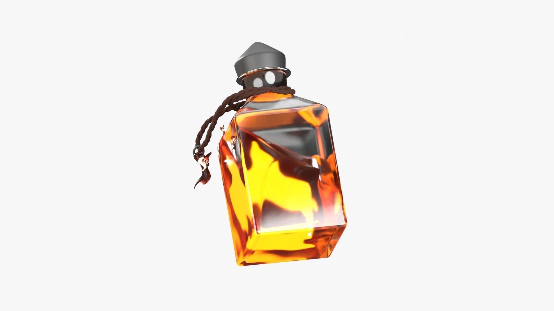 Fire Spell Potion 3D Illustration 3D model_5