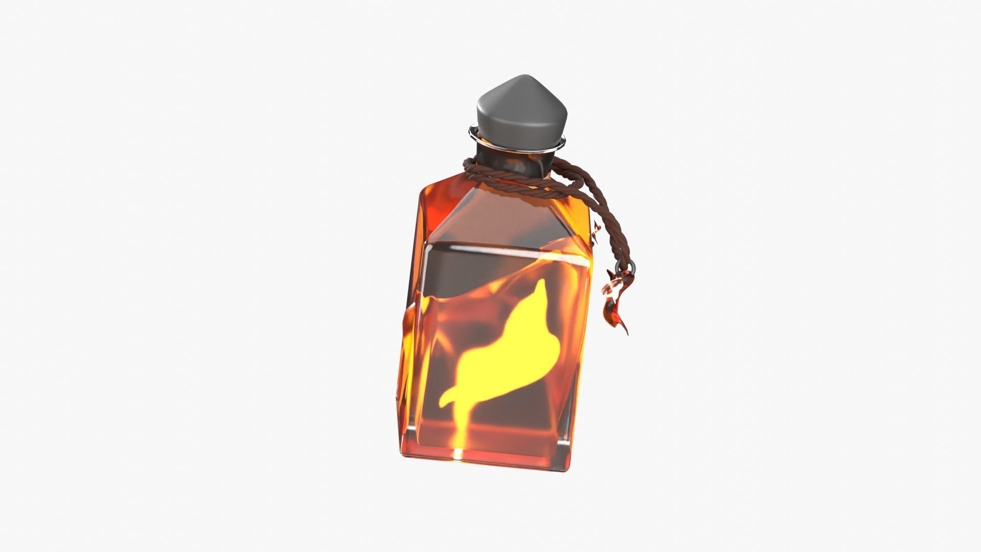 Fire Spell Potion 3D Illustration 3D model_15