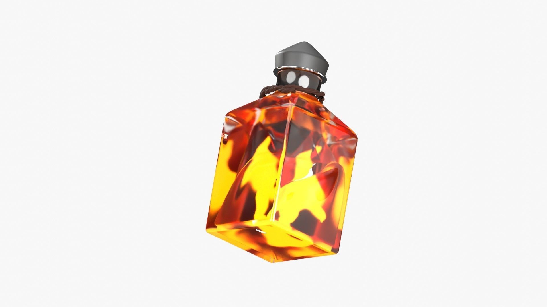 Fire Spell Potion 3D Illustration 3D model_8