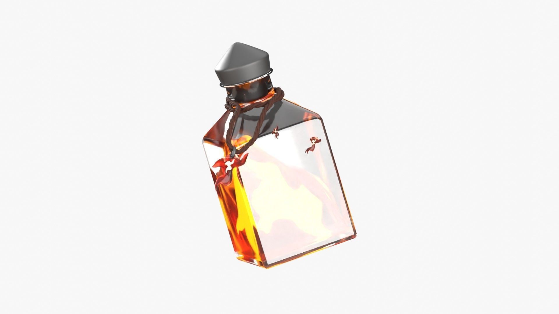 Fire Spell Potion 3D Illustration 3D model_19