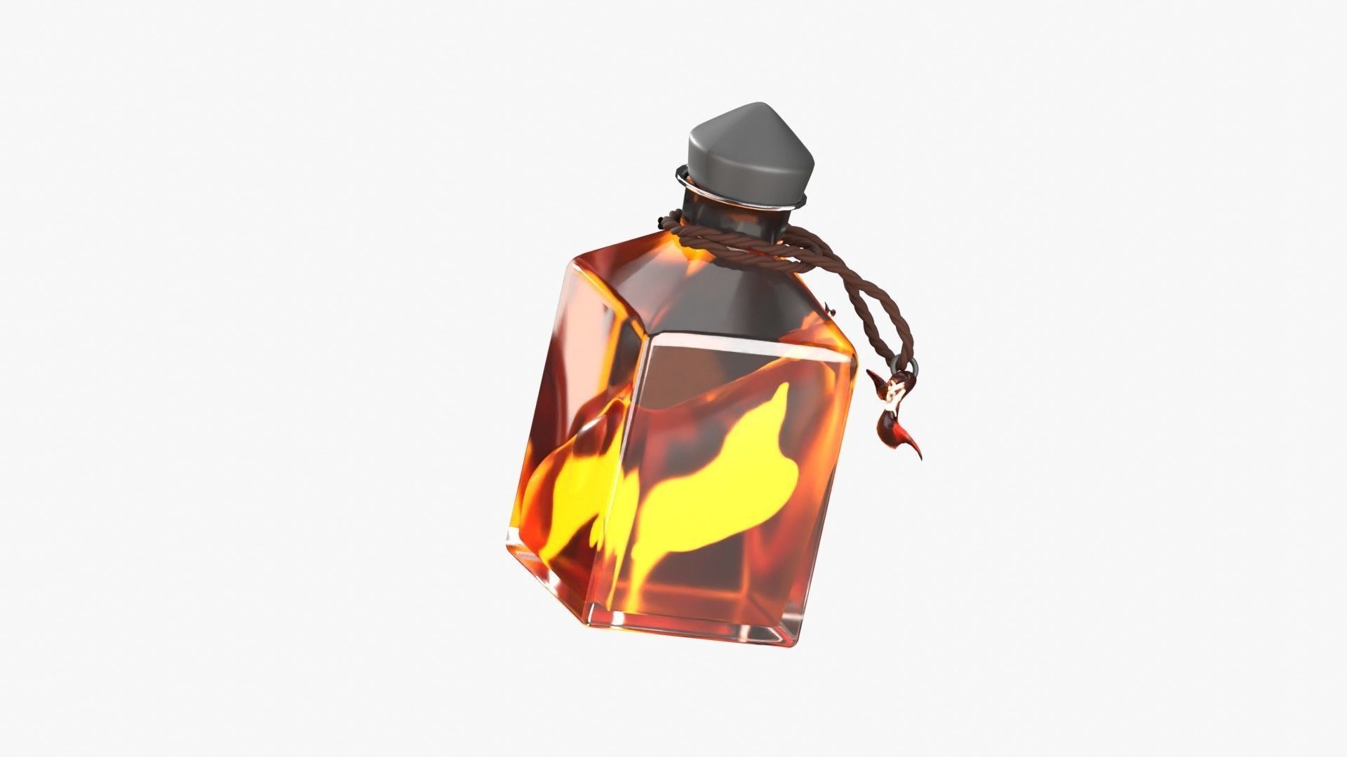 Fire Spell Potion 3D Illustration 3D model_14