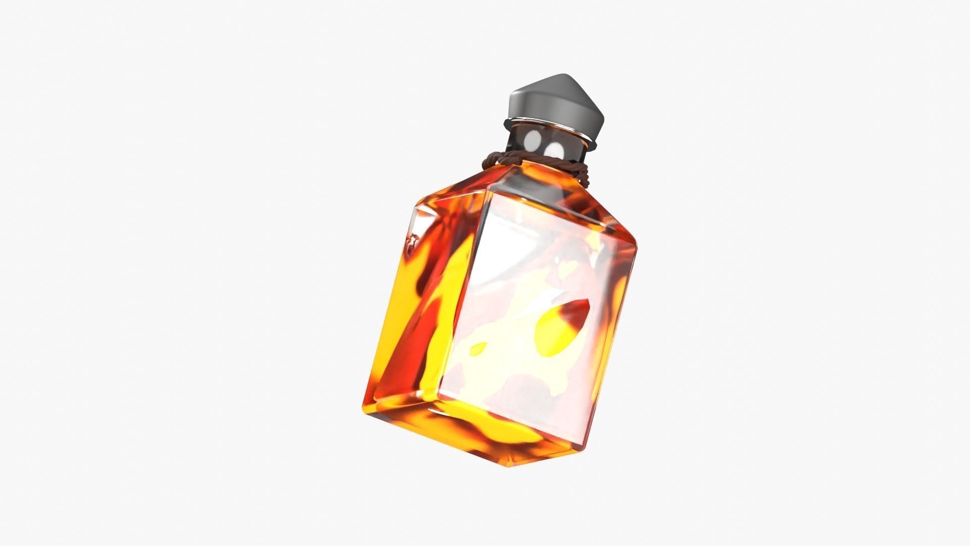 Fire Spell Potion 3D Illustration 3D model_9