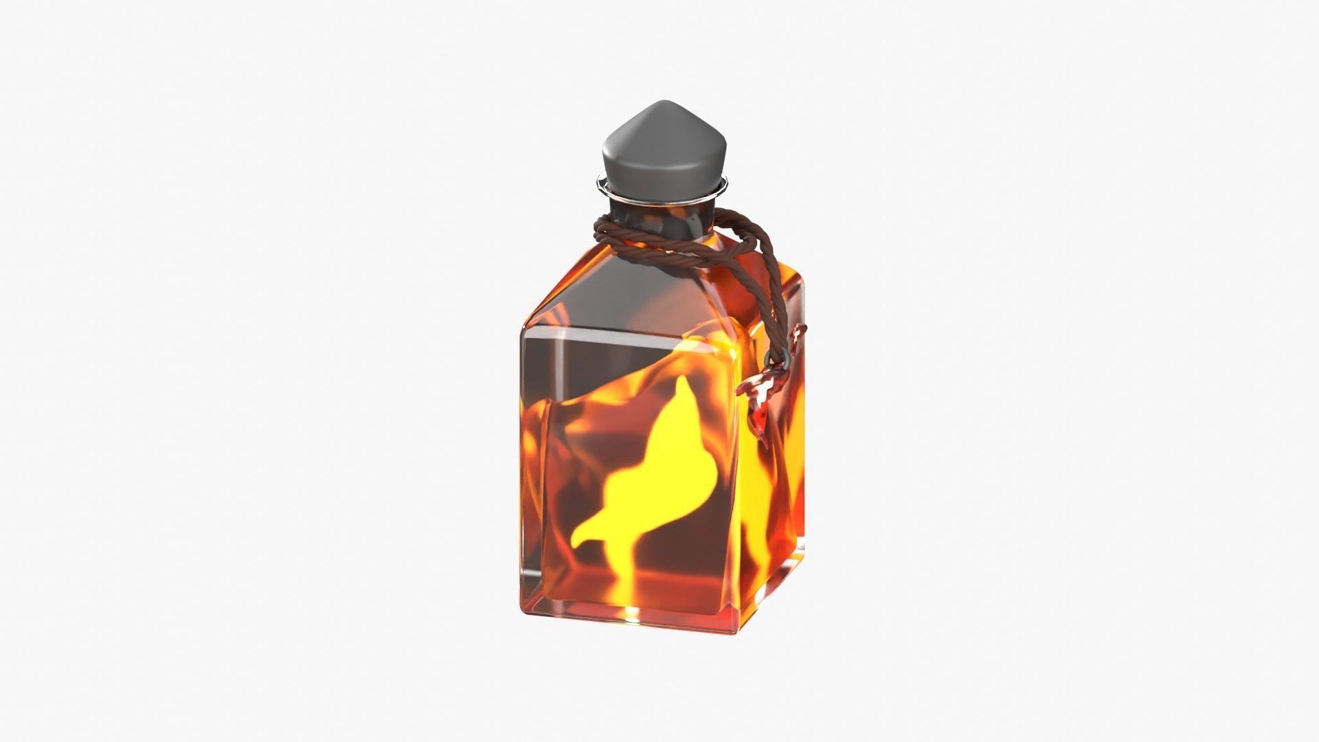 Fire Spell Potion 3D Illustration 3D model_16