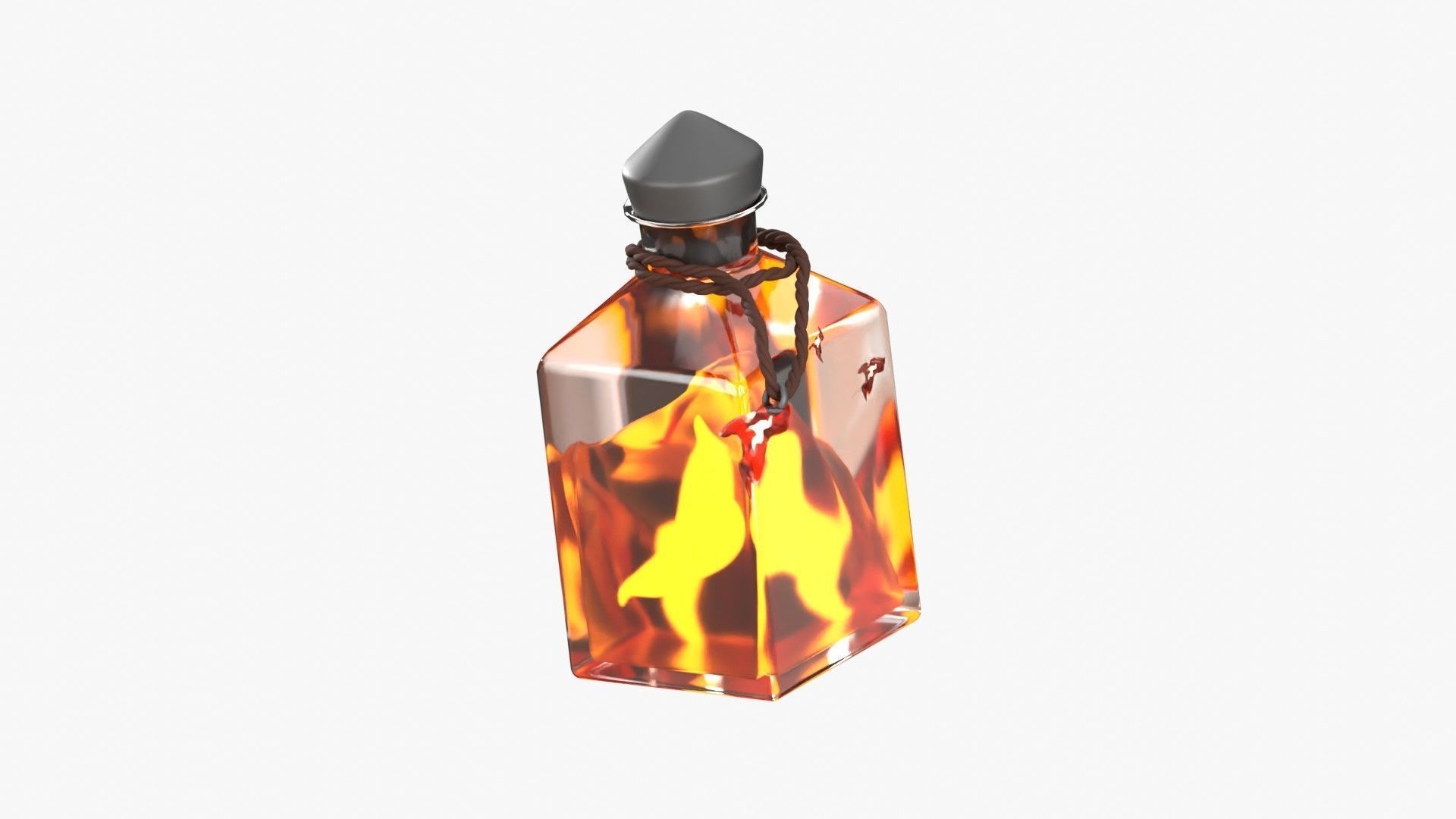 Fire Spell Potion 3D Illustration 3D model_17