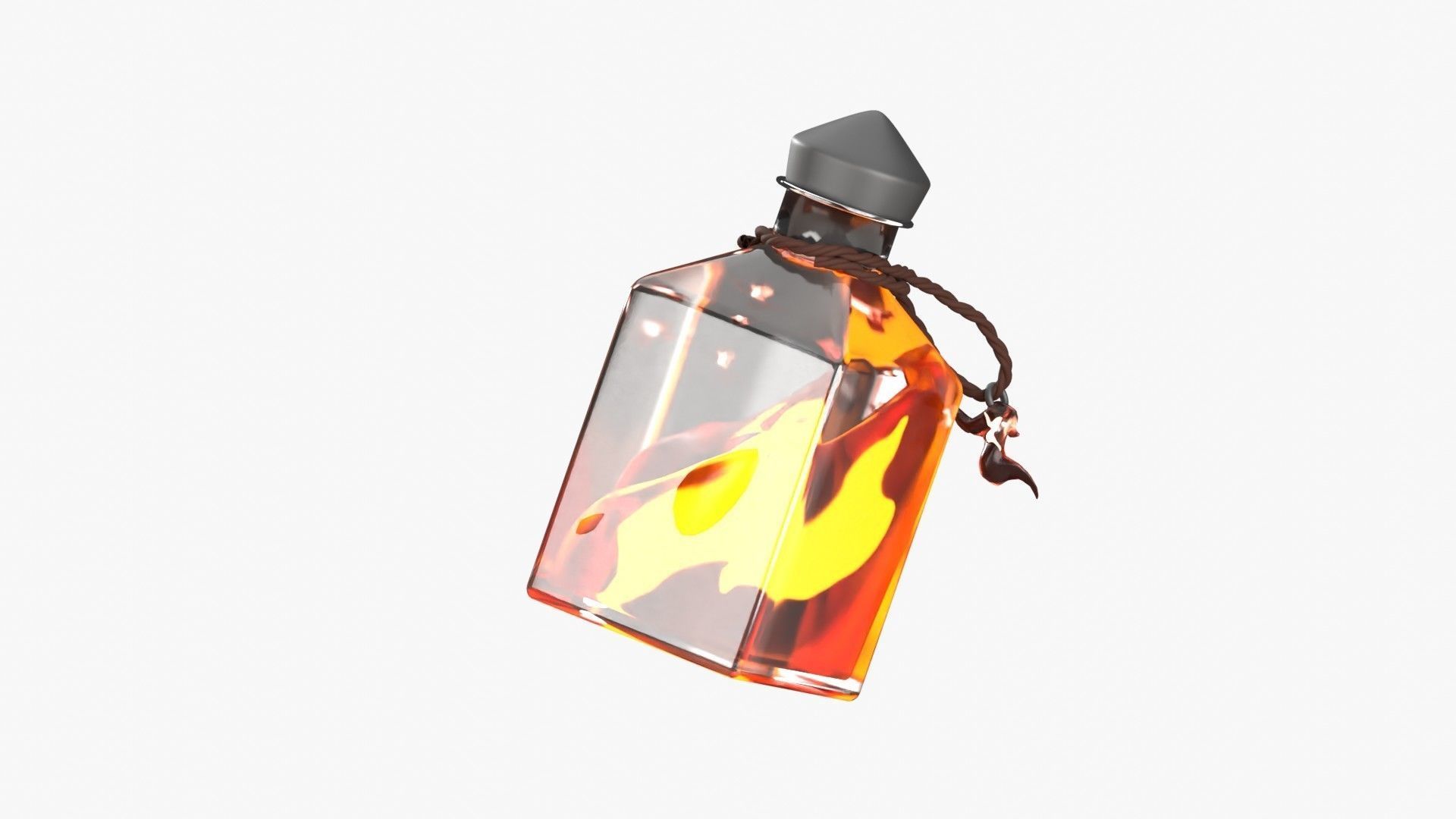 Fire Spell Potion 3D Illustration 3D model_12