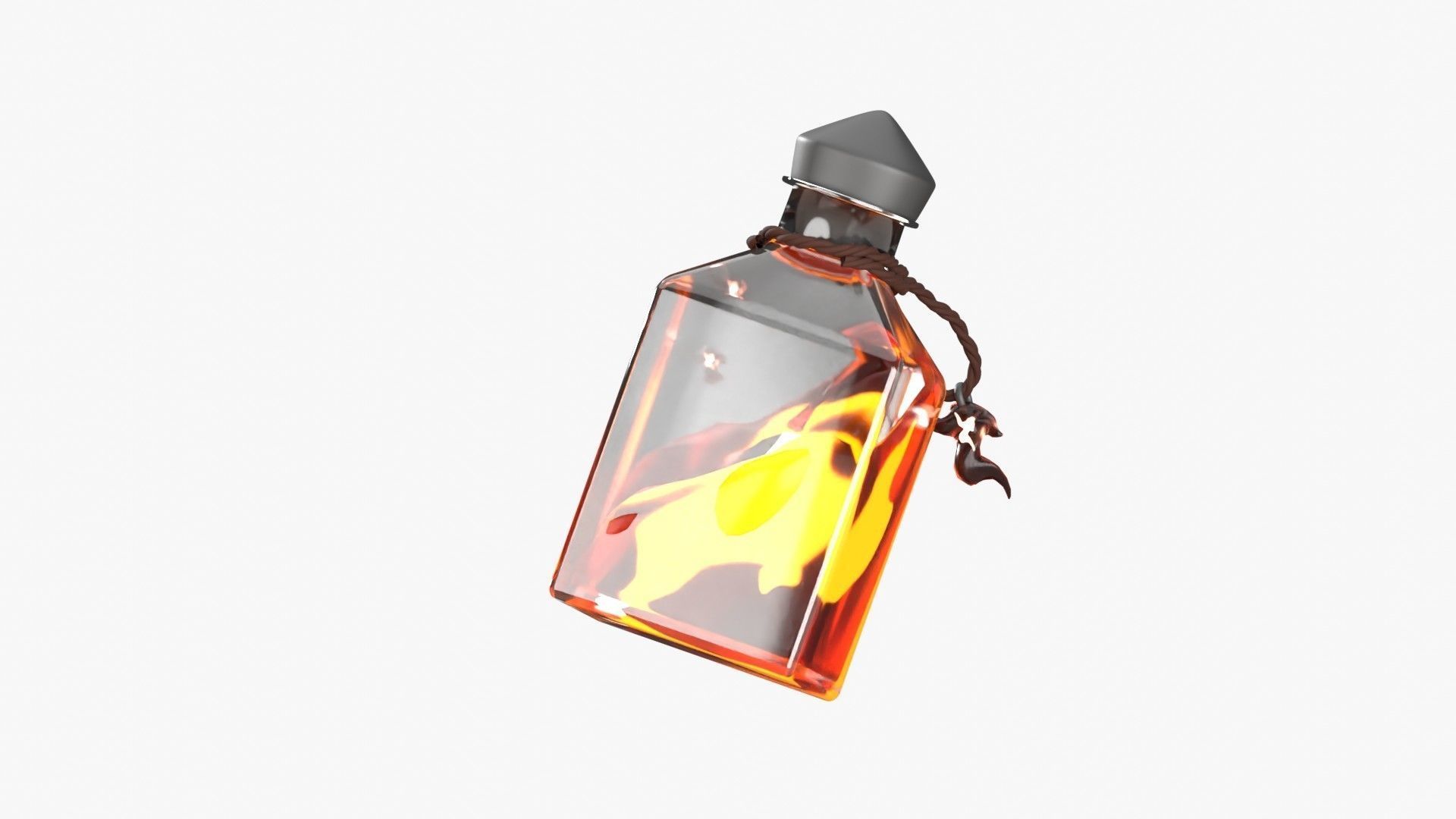 Fire Spell Potion 3D Illustration 3D model_11