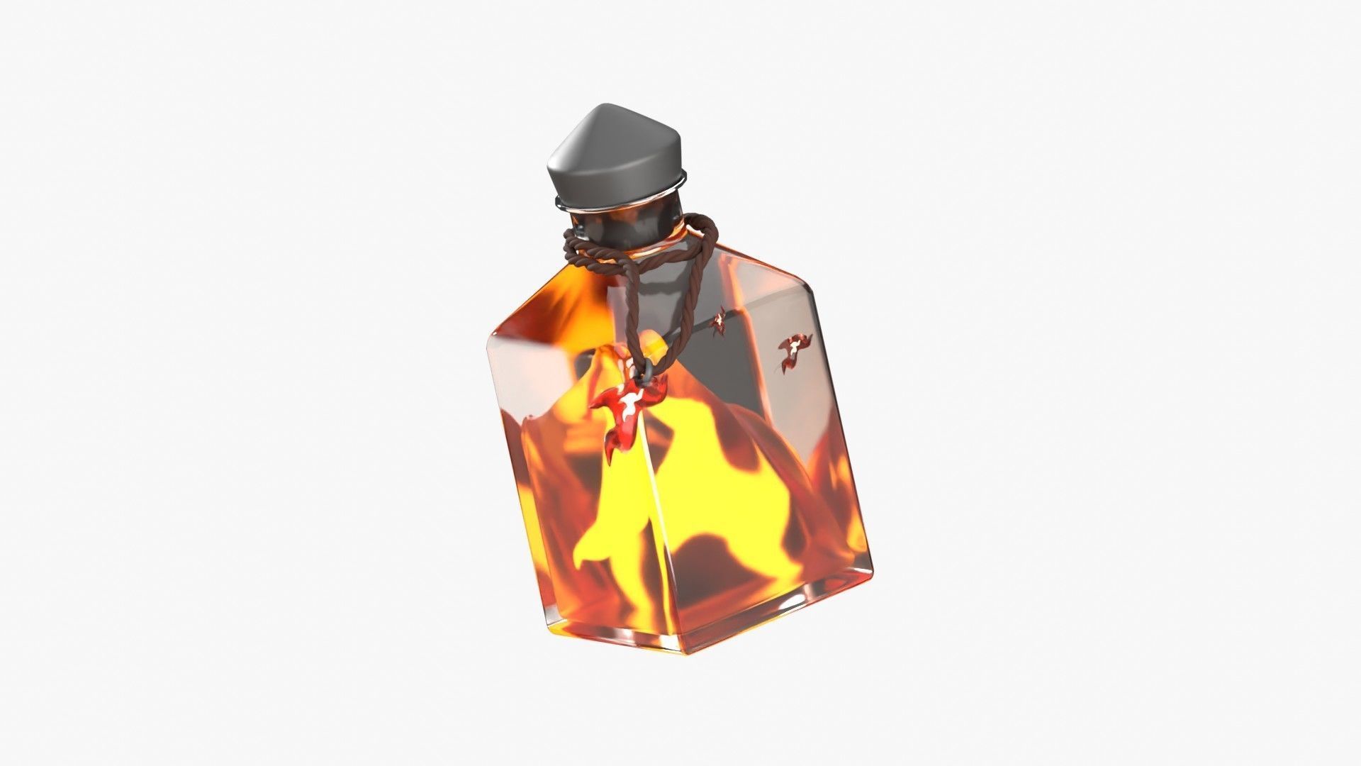 Fire Spell Potion 3D Illustration 3D model_18