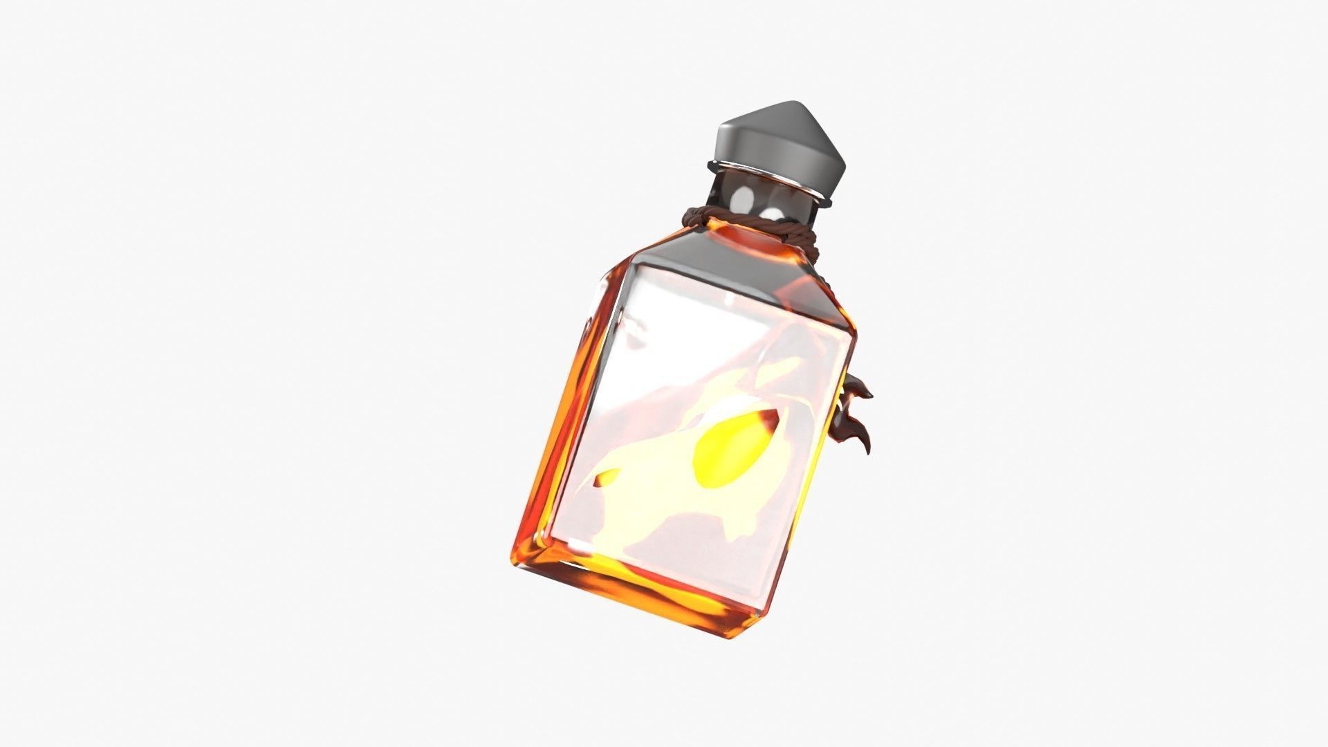 Fire Spell Potion 3D Illustration 3D model_10