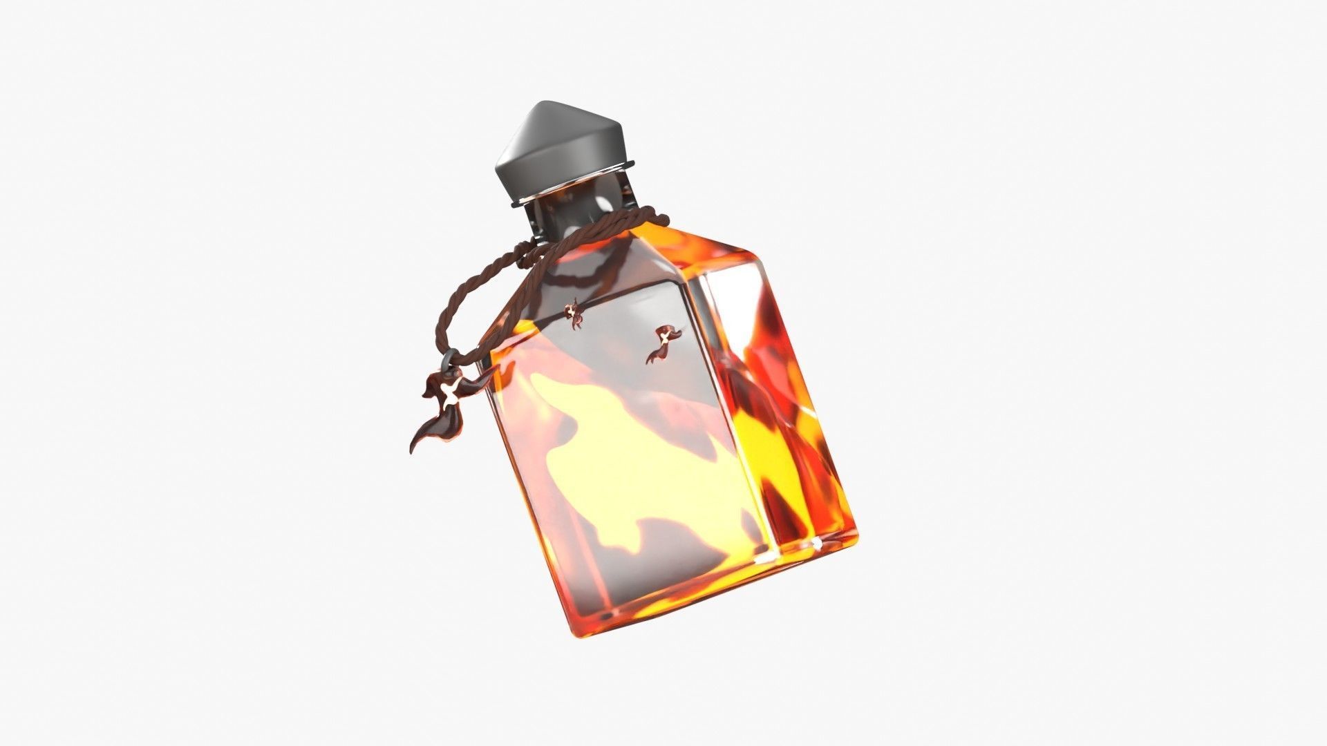 Fire Spell Potion 3D Illustration 3D model_2