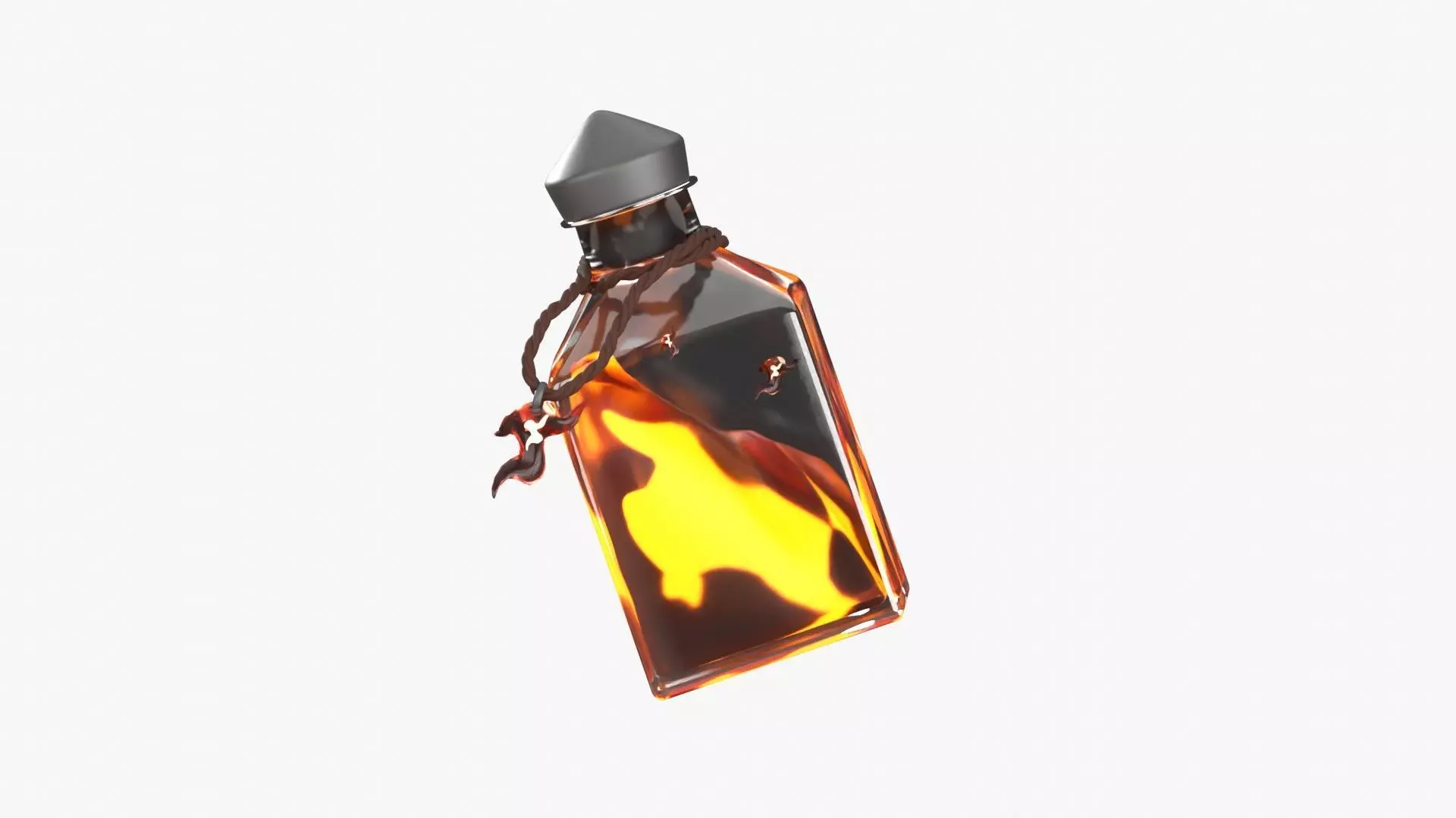 Fire Spell Potion 3D Illustration 3D model_0