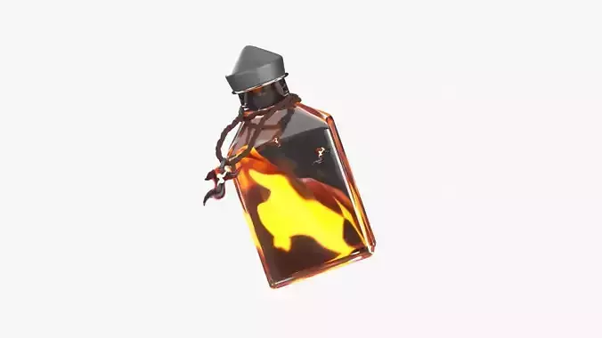Fire Spell Potion 3D Illustration