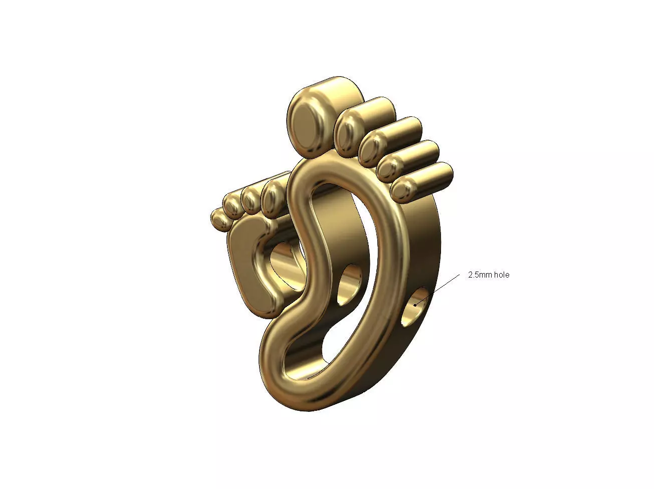 Newborn mum baby foot bracelet bead charm and pendant 3D print model