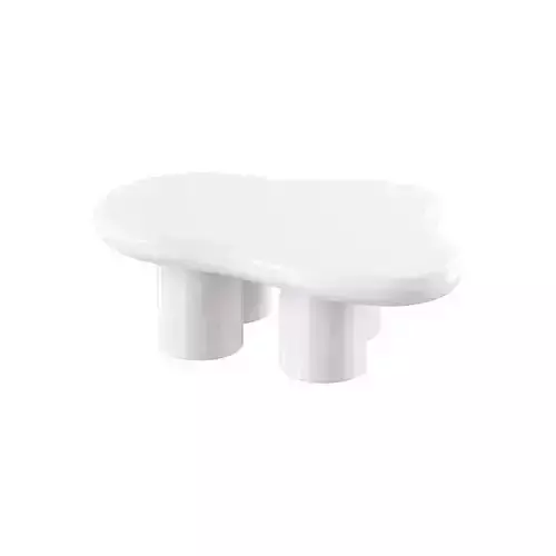 Modern Smooth Wood Abstract Coffee Table