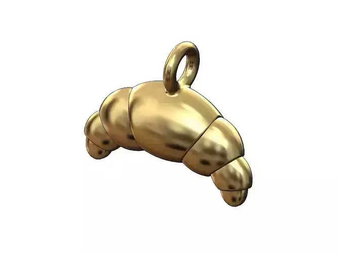 Croissant pastry pendant and bracelet charm  3D print model