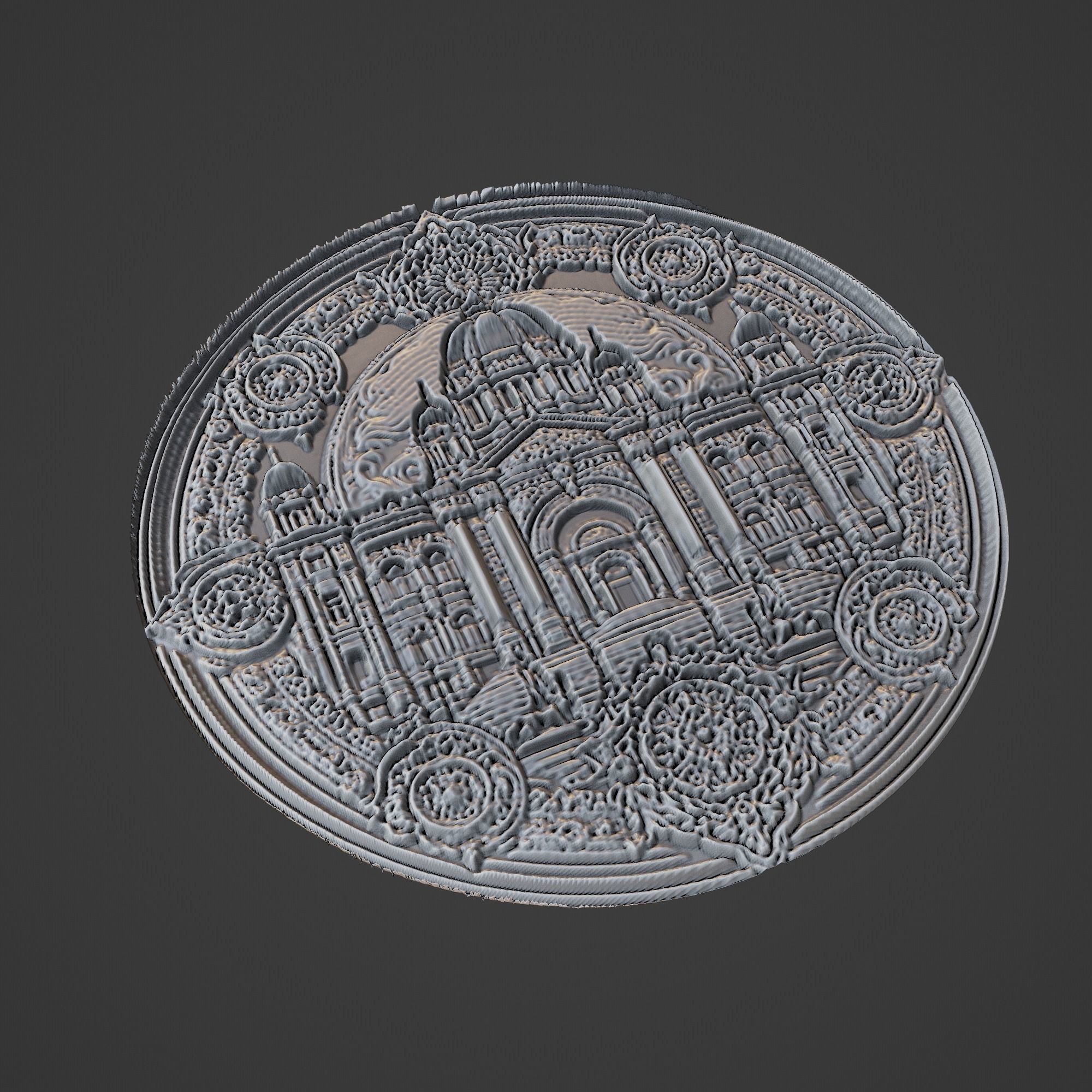 Building House Pendant Medallion 3D print model_1