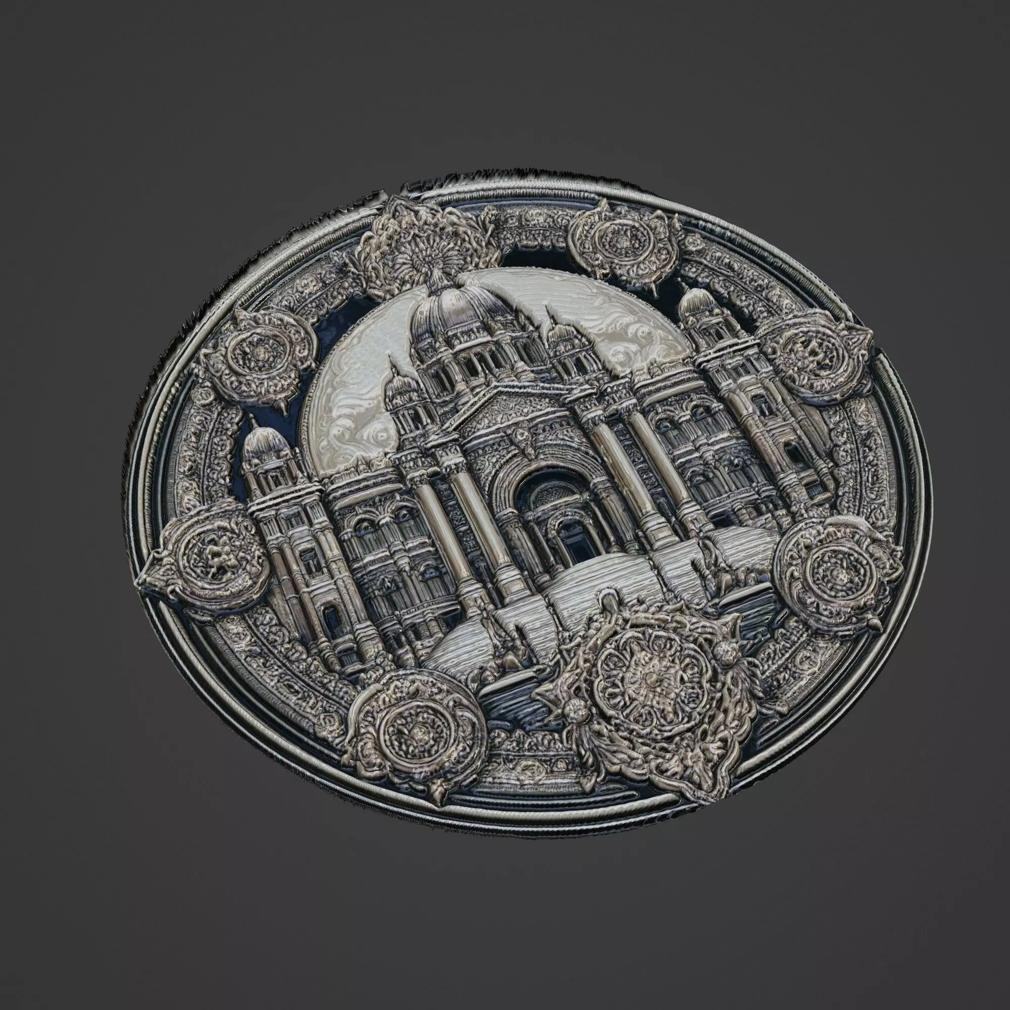 Building House Pendant Medallion 3D print model_0