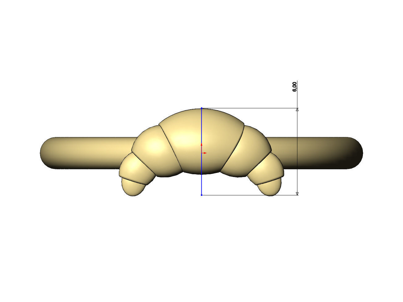 Croissant pastry ring US sizes 5to9 3D print model_8