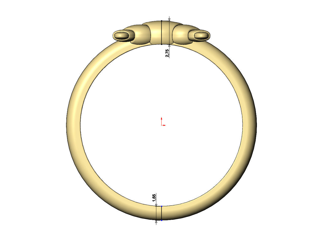 Croissant pastry ring US sizes 5to9 3D print model_7