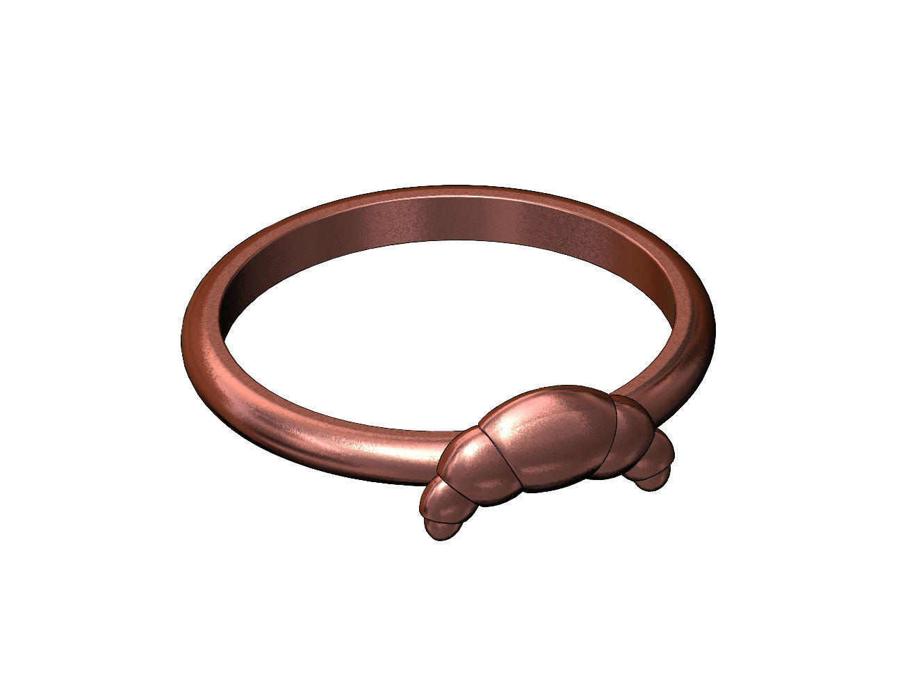 Croissant pastry ring US sizes 5to9 3D print model_12