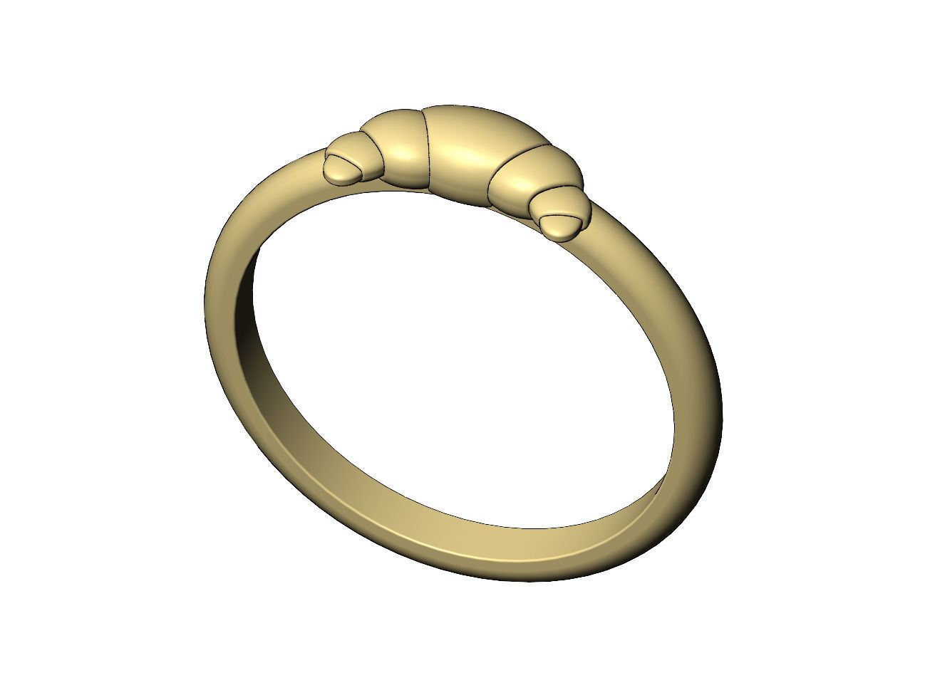 Croissant pastry ring US sizes 5to9 3D print model_6