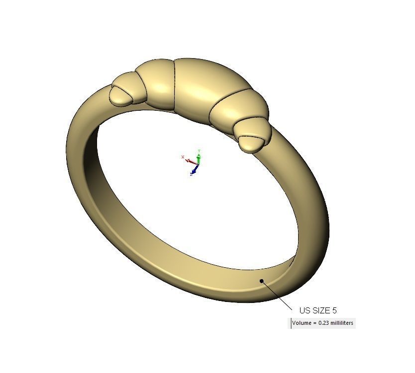 Croissant pastry ring US sizes 5to9 3D print model_18