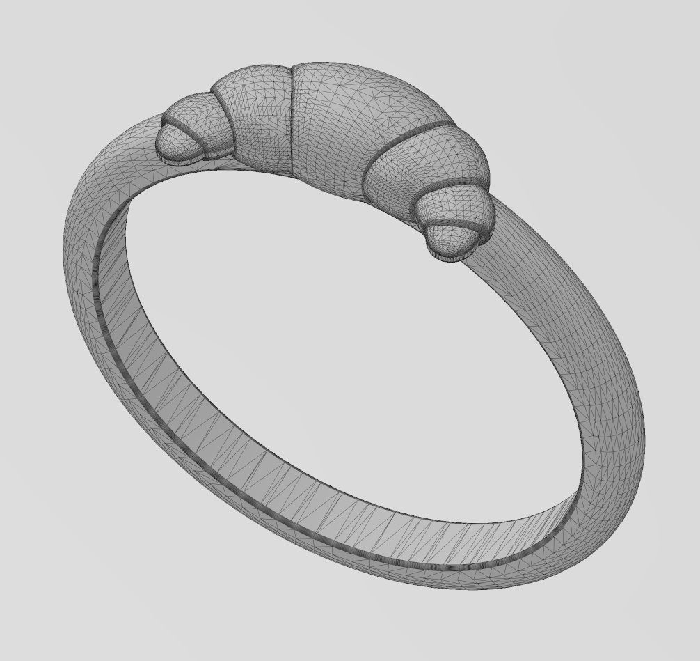 Croissant pastry ring US sizes 5to9 3D print model_17