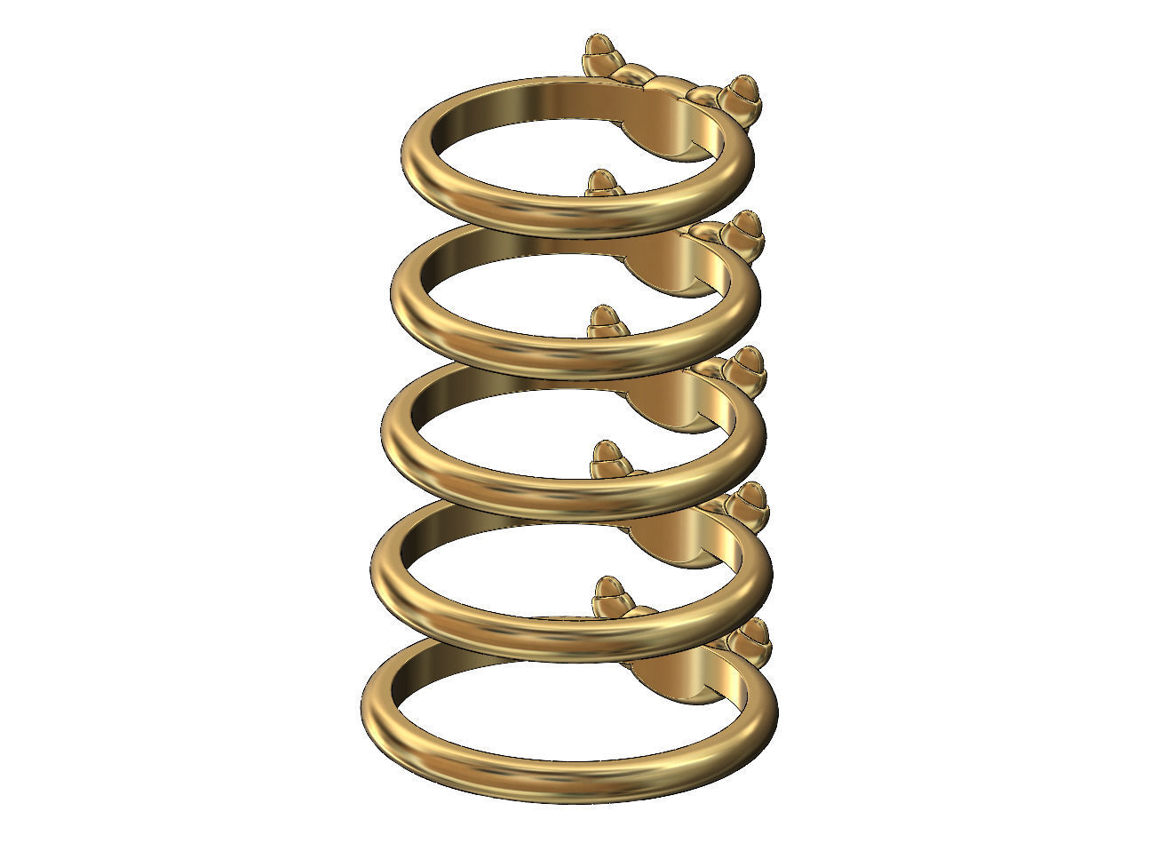Croissant pastry ring US sizes 5to9 3D print model_3