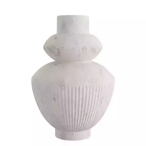 Les Cretes White Textured Vase