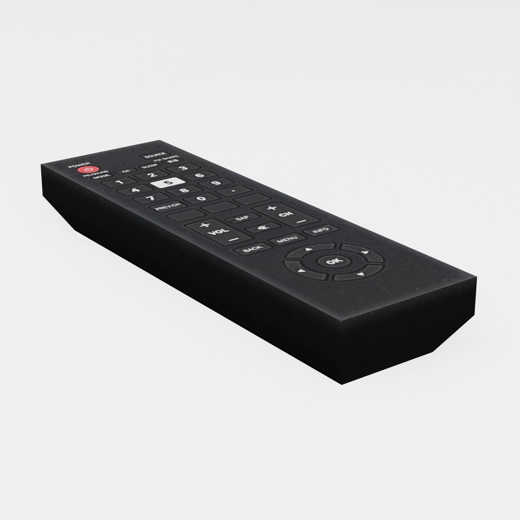 TV Remote Control Low-poly 3D model_1