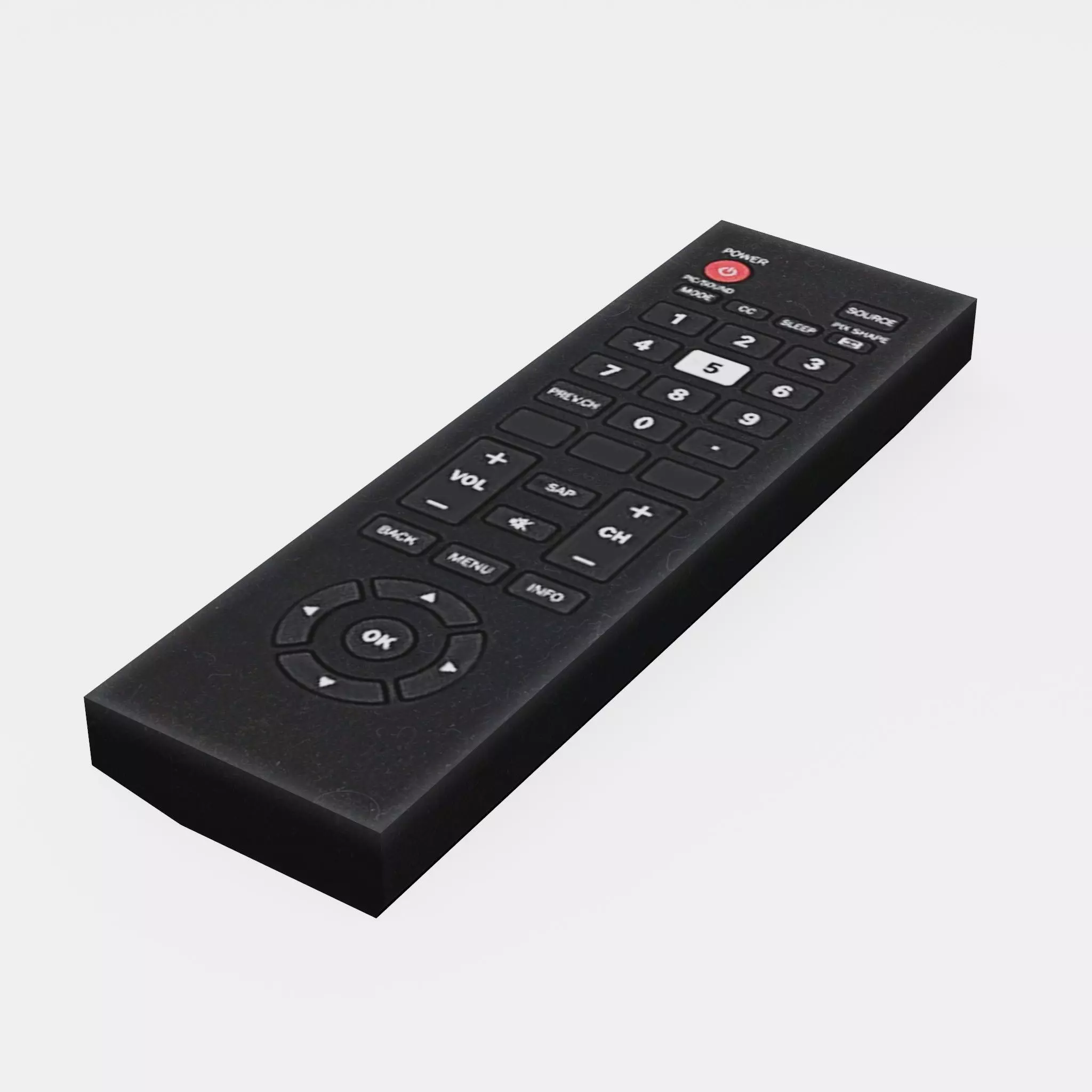 TV Remote Control Low-poly 3D model_0