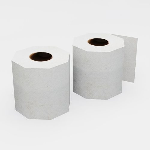 Toilet Paper Roll Low-poly 3D model