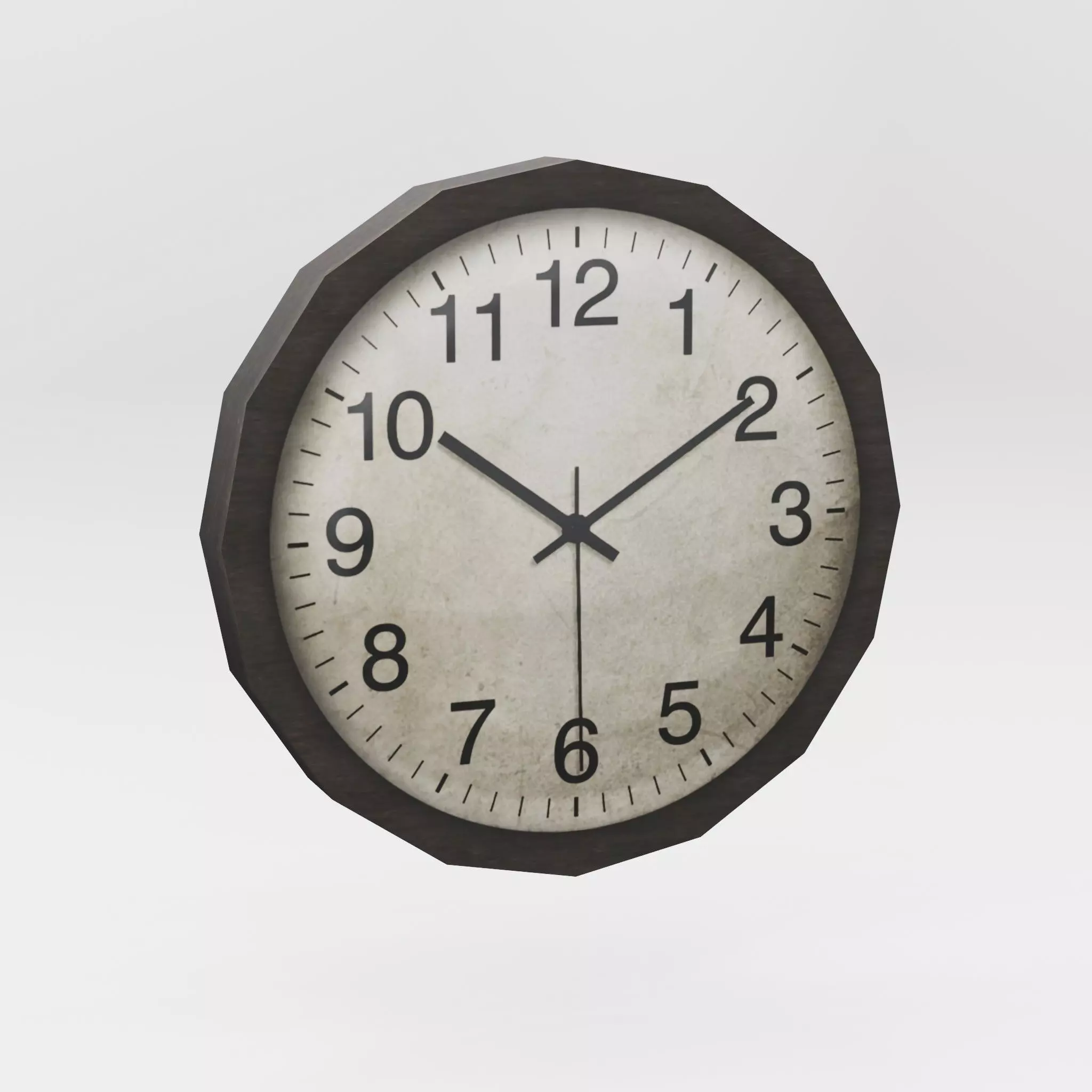 Old Wall Clock Low-poly 3D model_0
