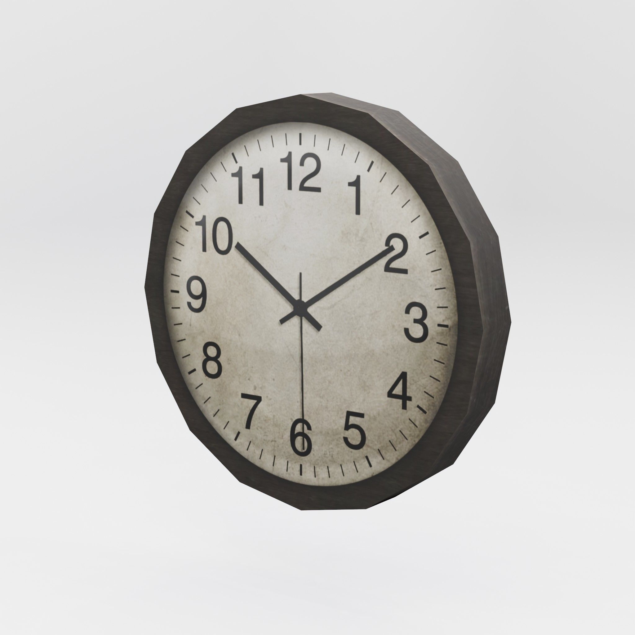 Old Wall Clock Low-poly 3D model_1