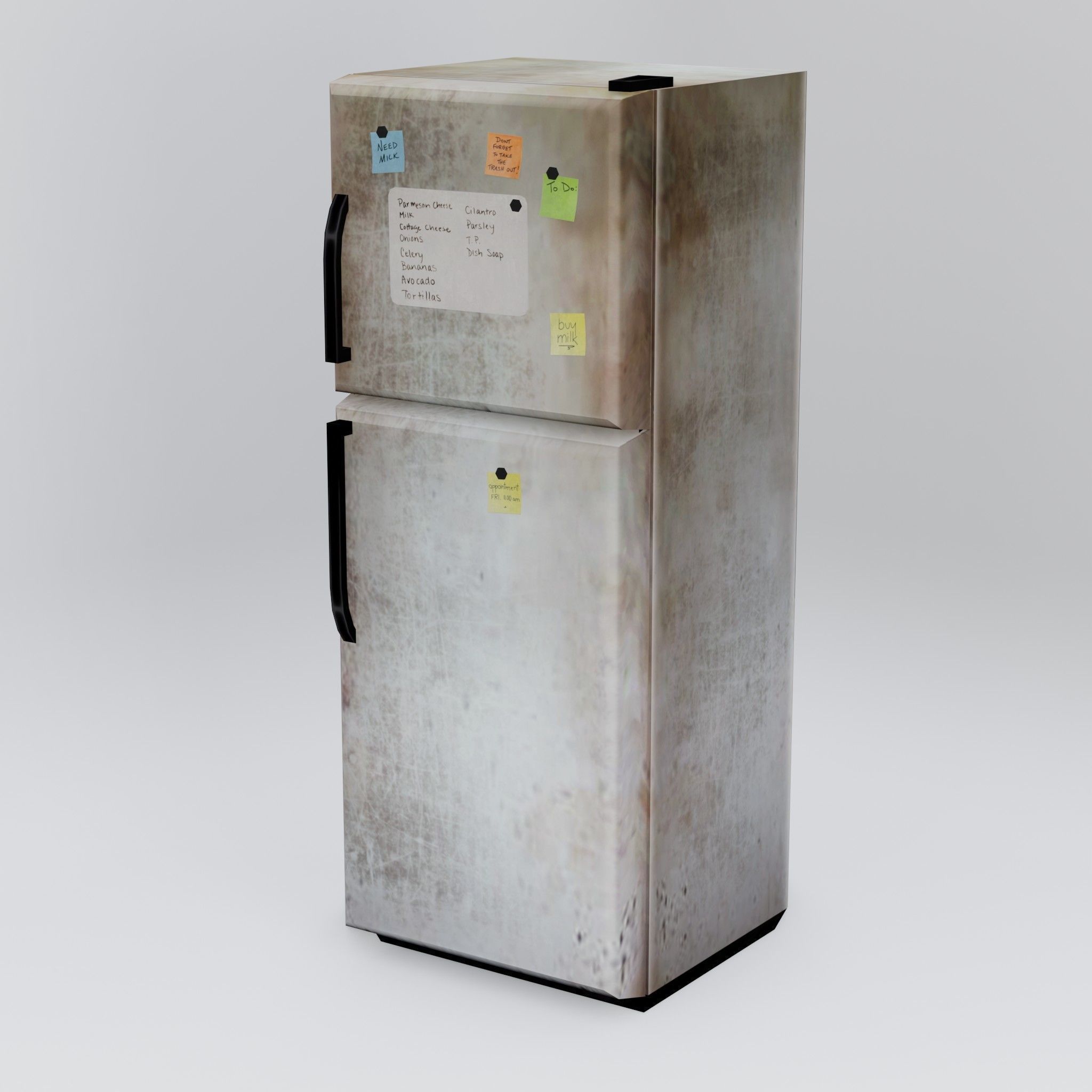 Old Fridge Low-poly 3D model_1