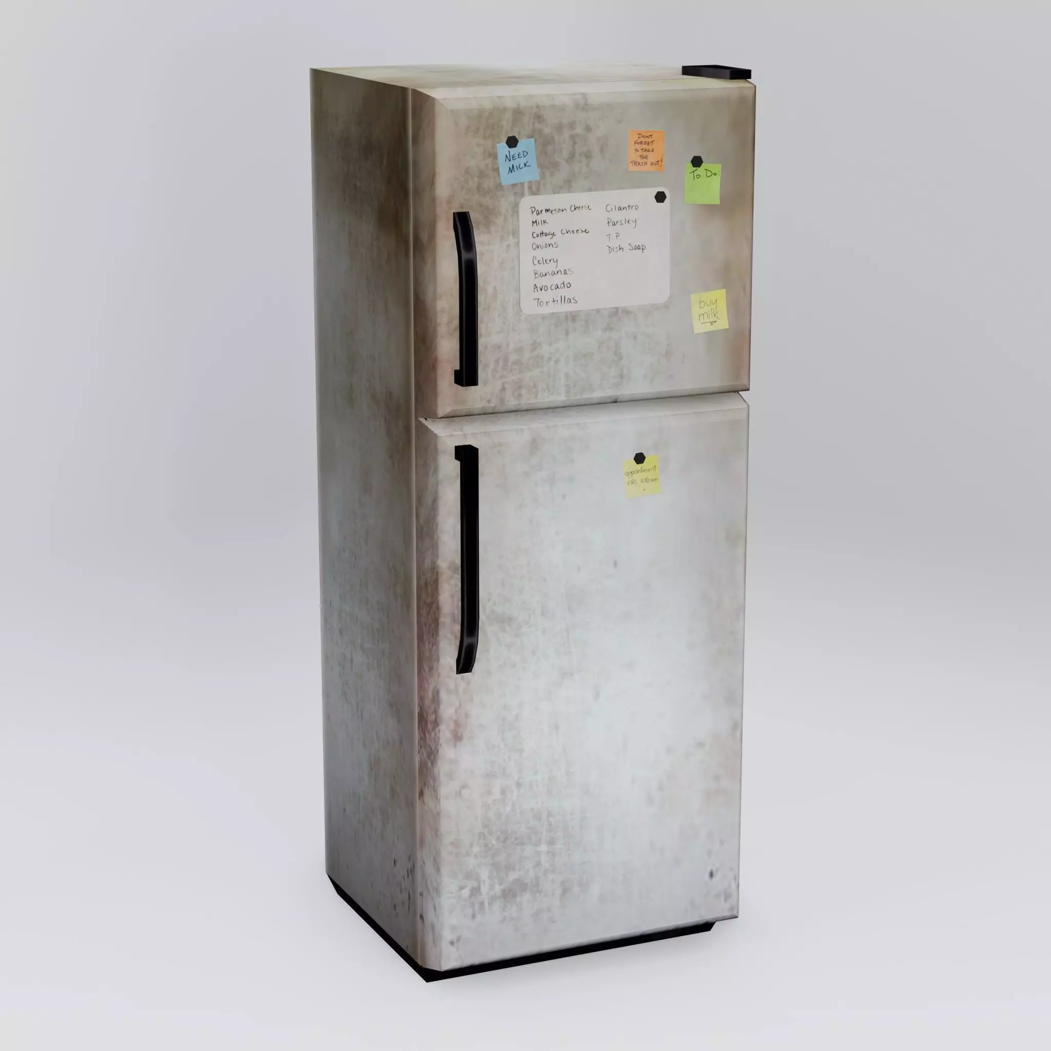 Old Fridge Low-poly 3D model_0